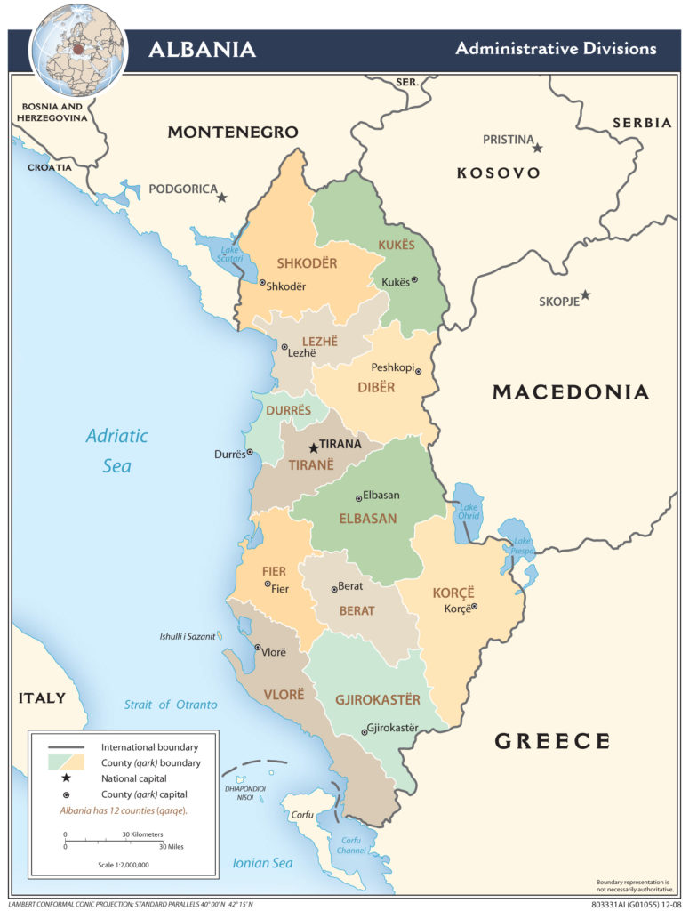 Regional Map of Albania preview