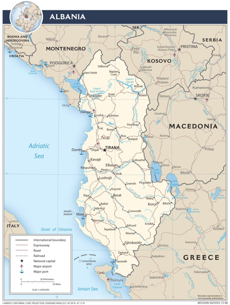Transportation Map of Albania preview