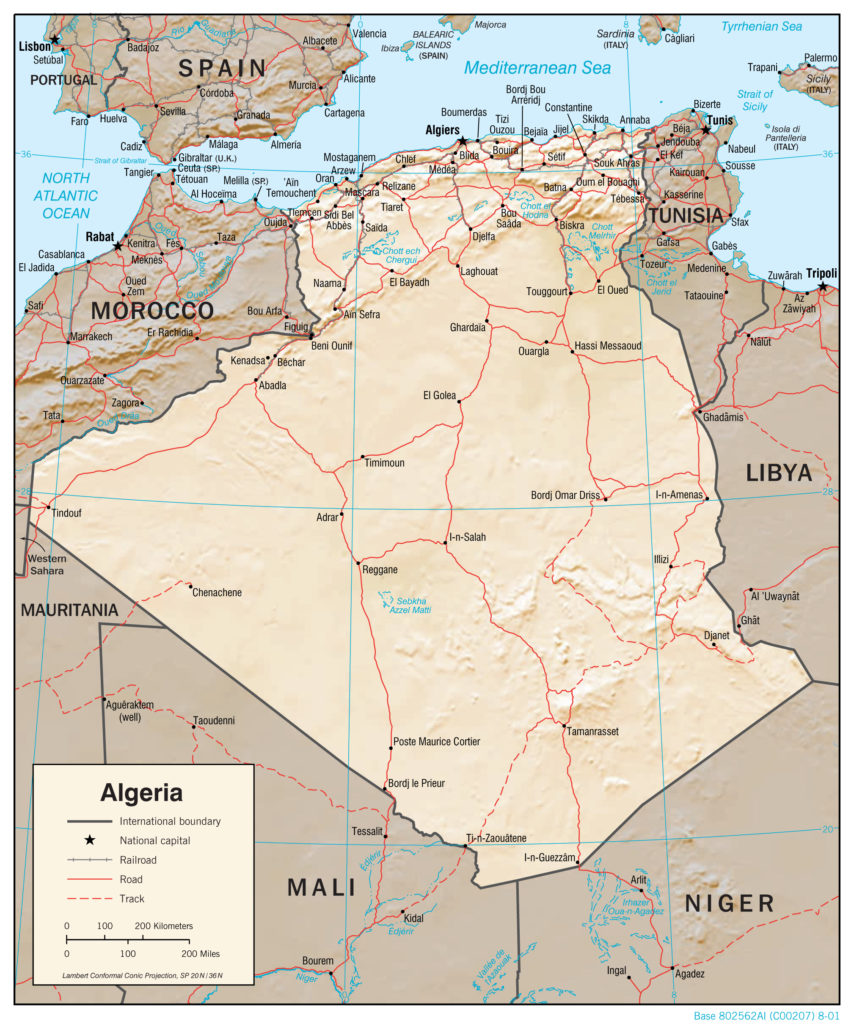 Physiography Map of Algeria preview