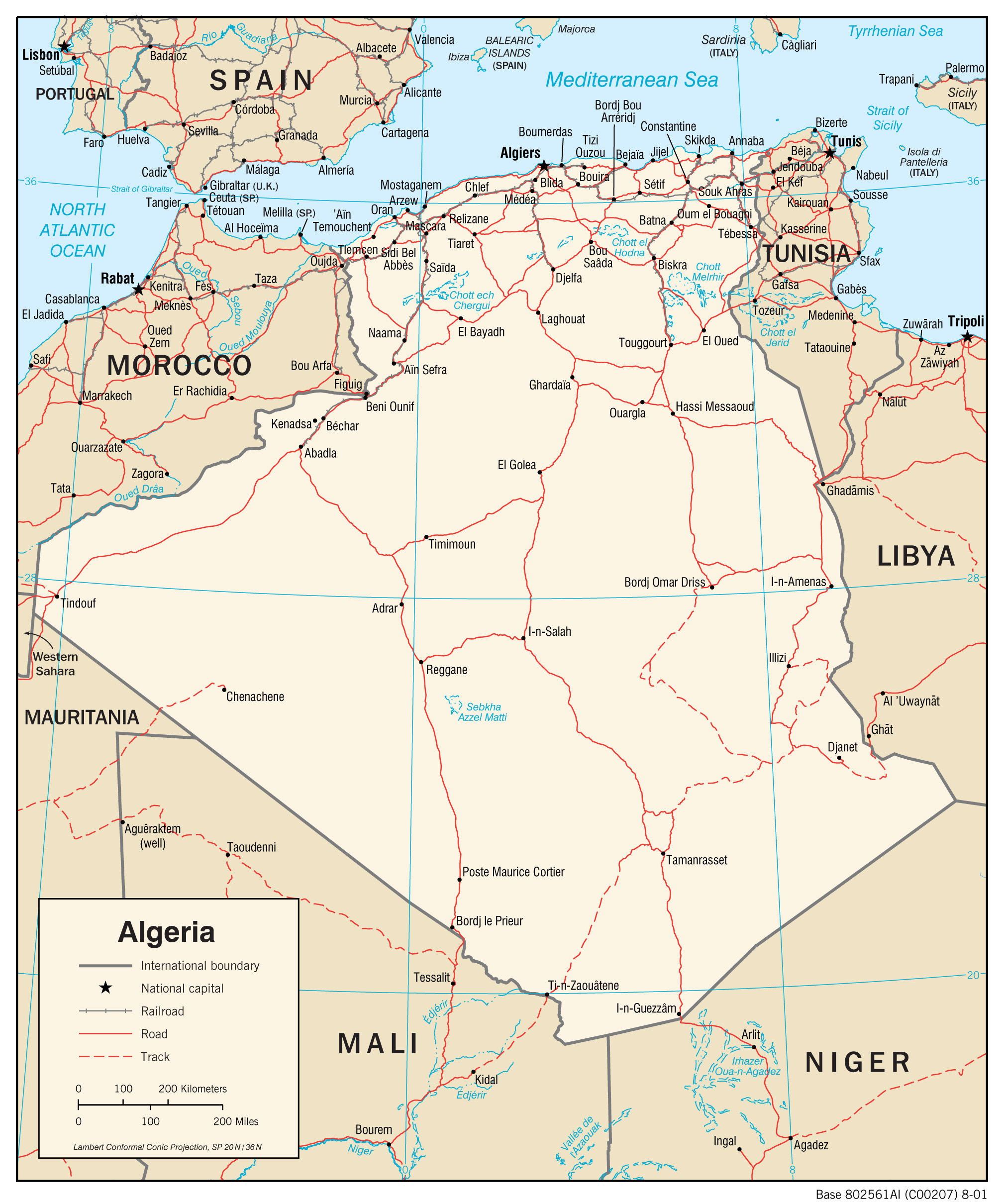 Transportation Map of Algeria preview