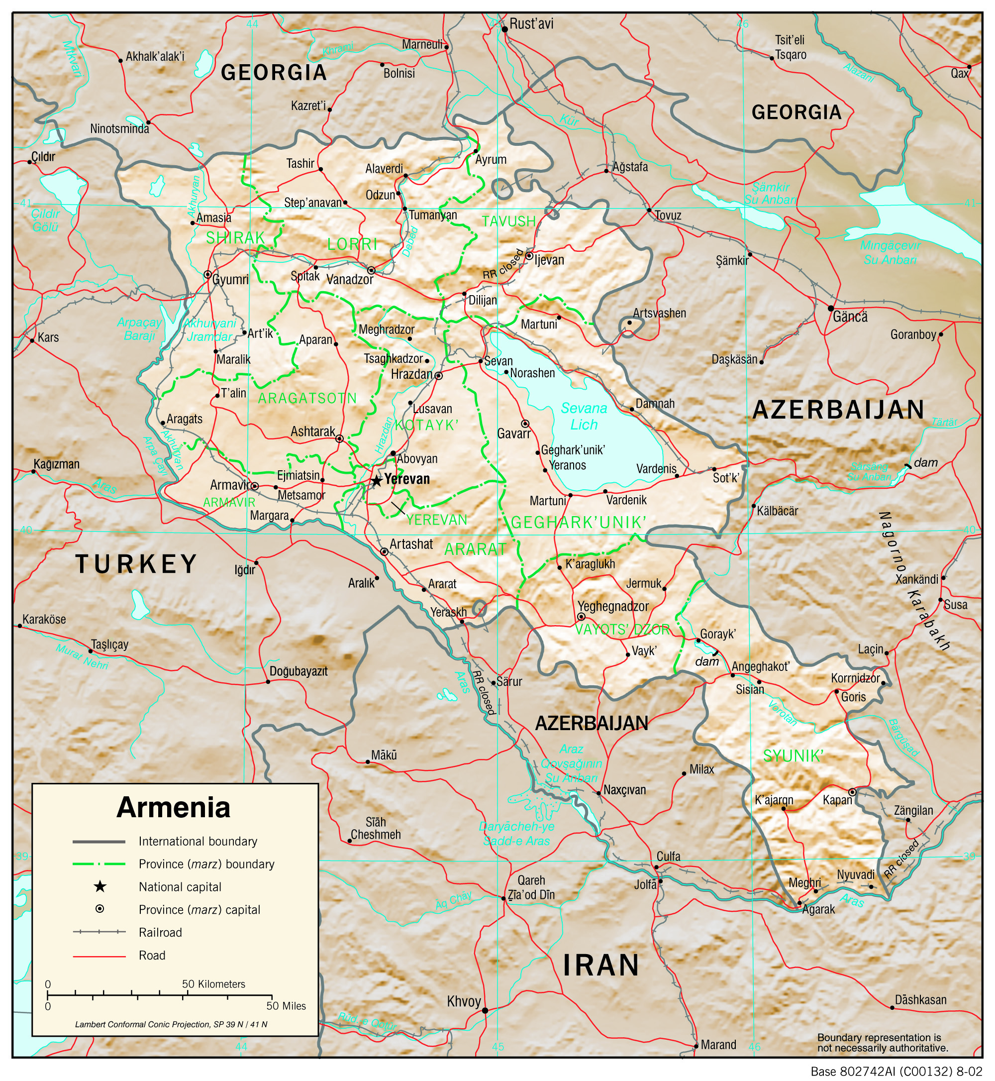 Physiography Map of Armenia preview
