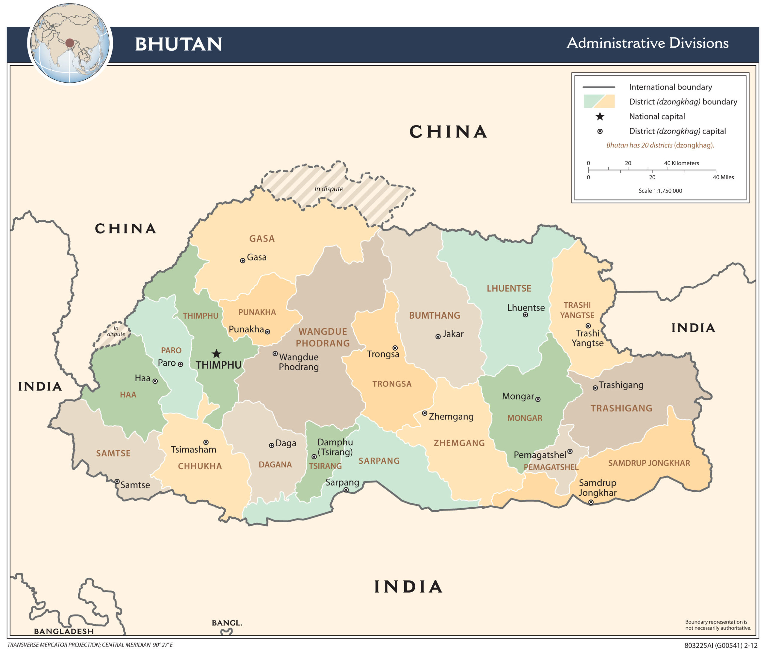 Regional Map of Bhutan preview