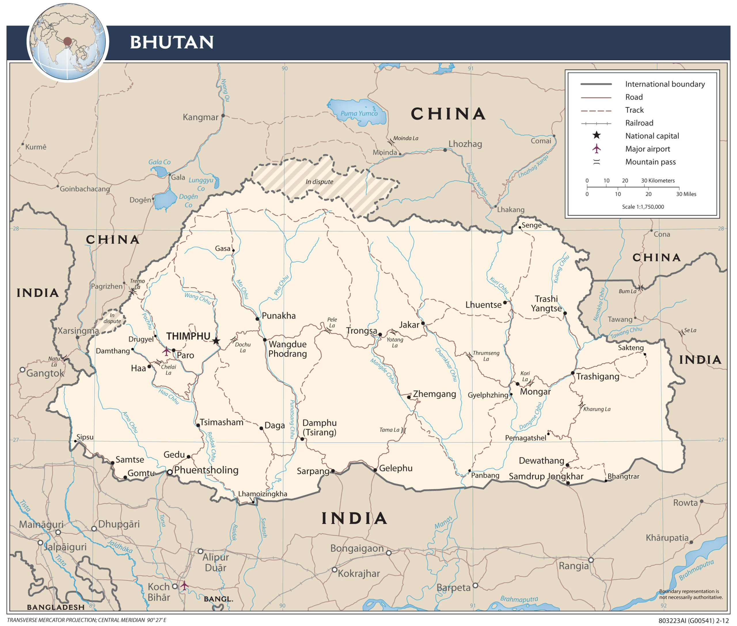 Transportation Map of Bhutan preview