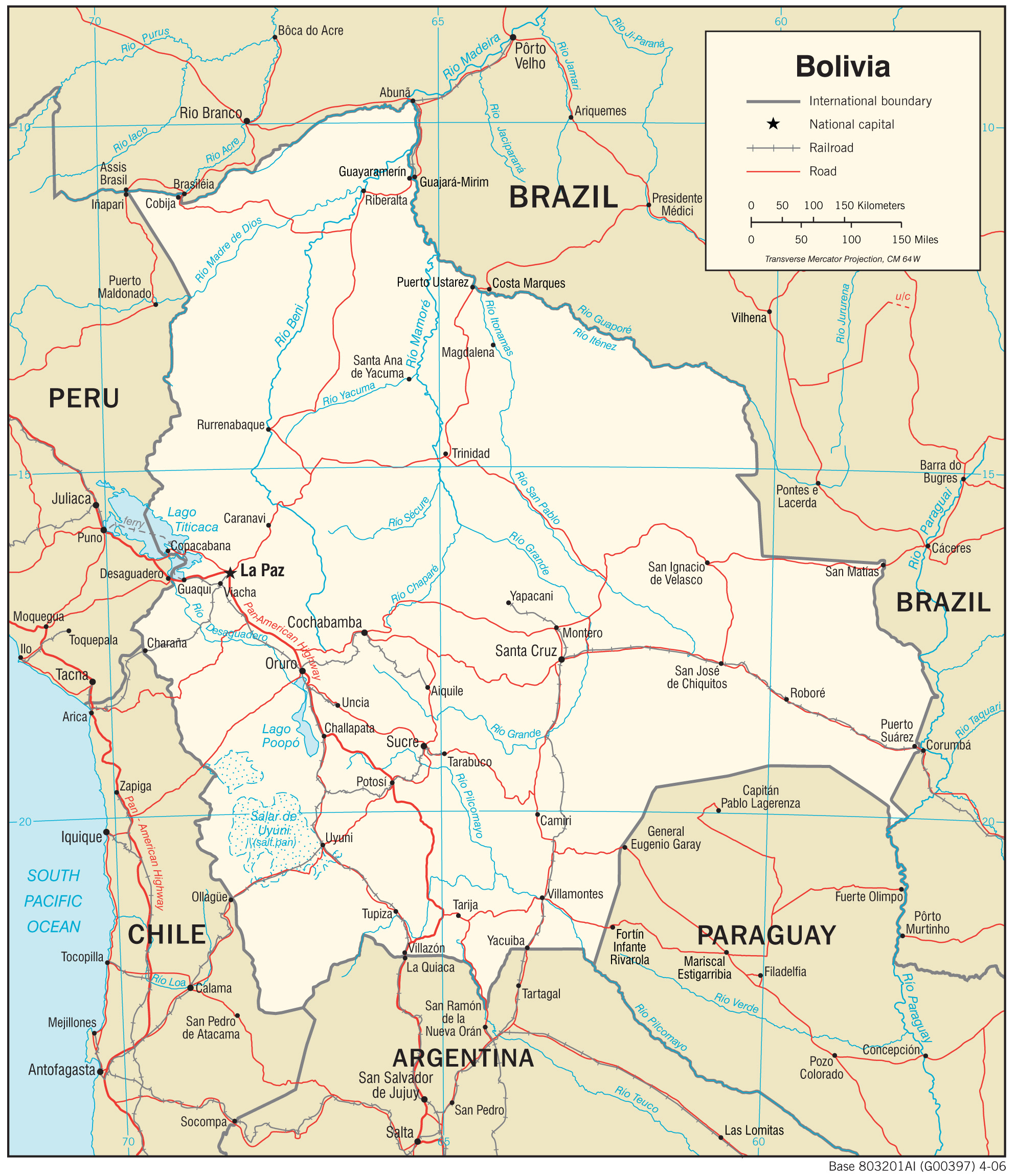 Transportation Map of Bolivia preview