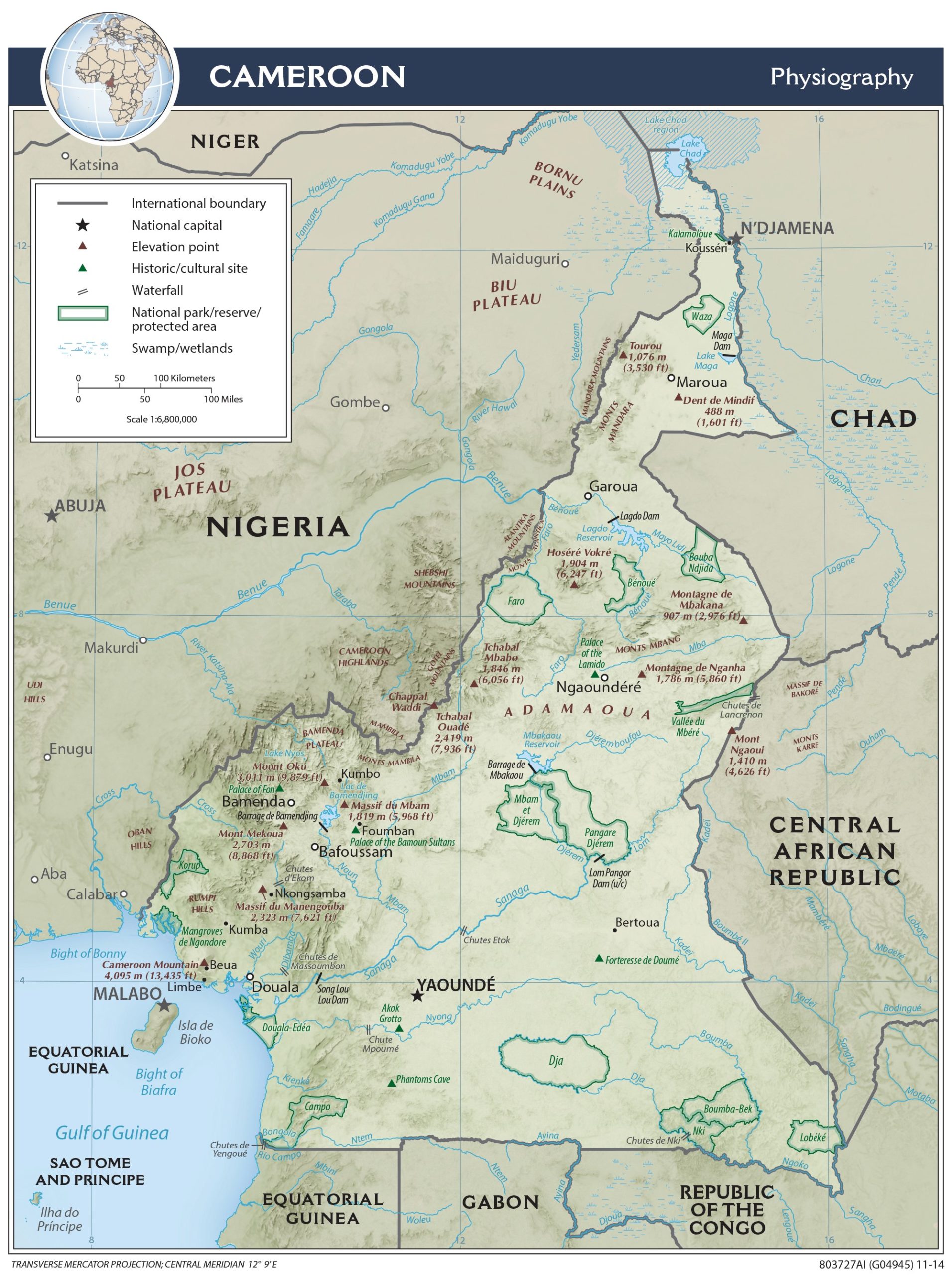 Physiography Map of Cameroon preview