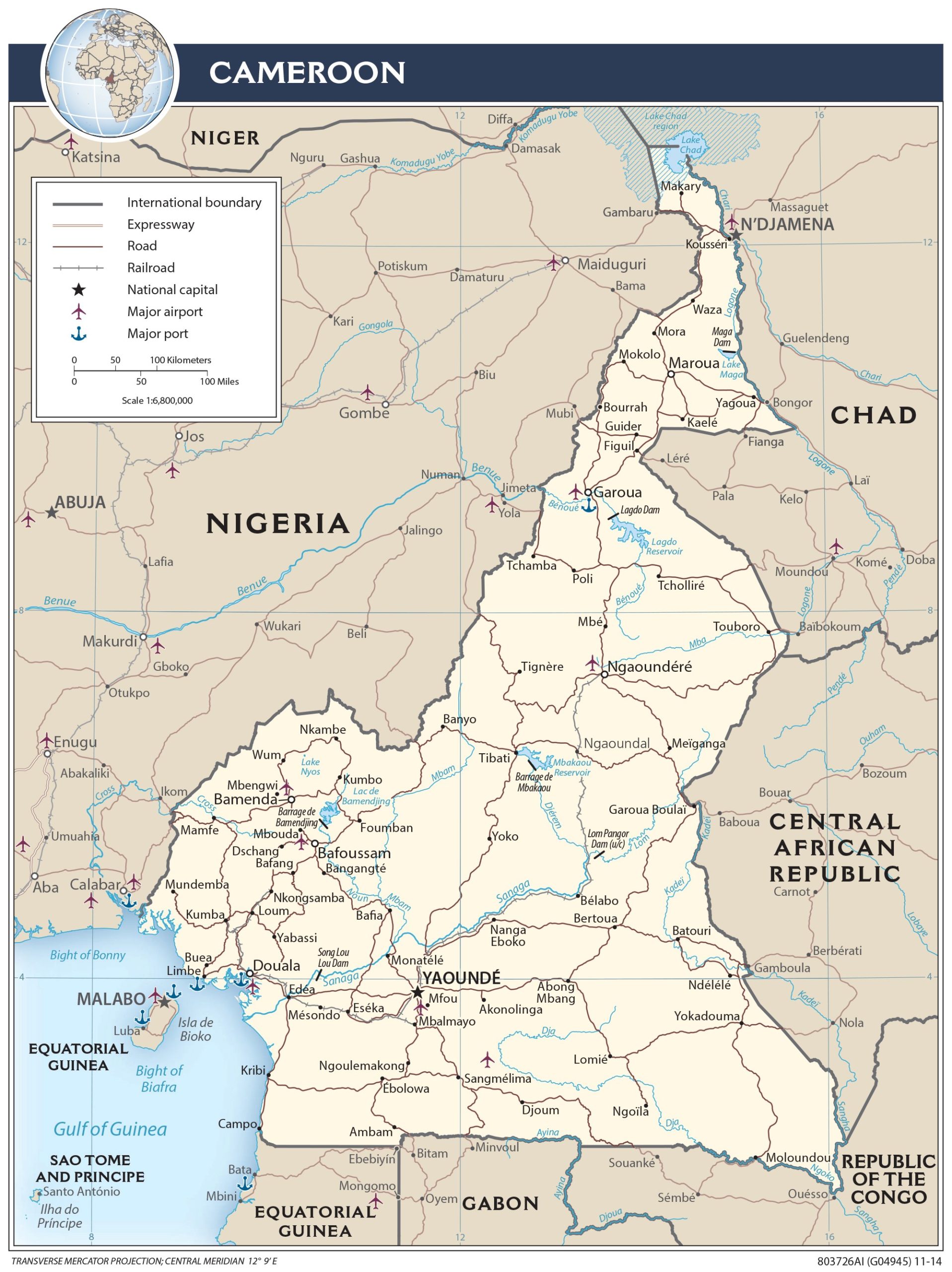 Transportation Map of Cameroon preview
