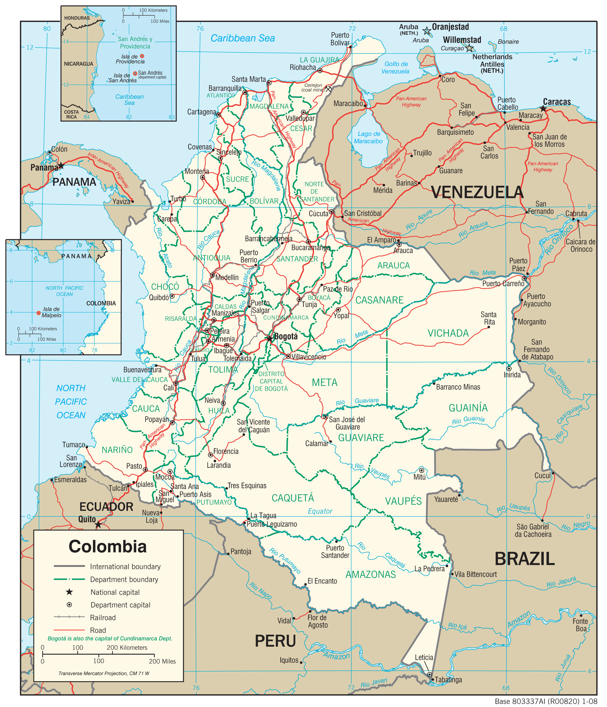 Transportation Map of Colombia preview