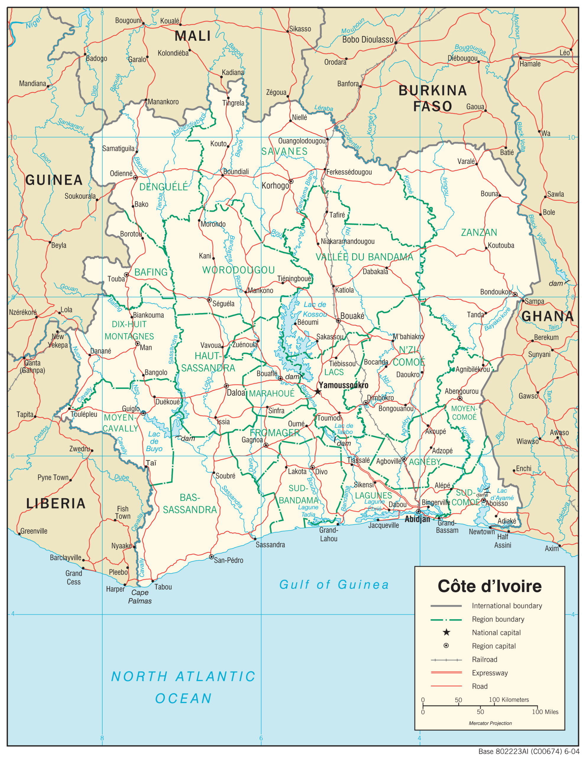 Transportation Map of Cote d’Ivoire preview