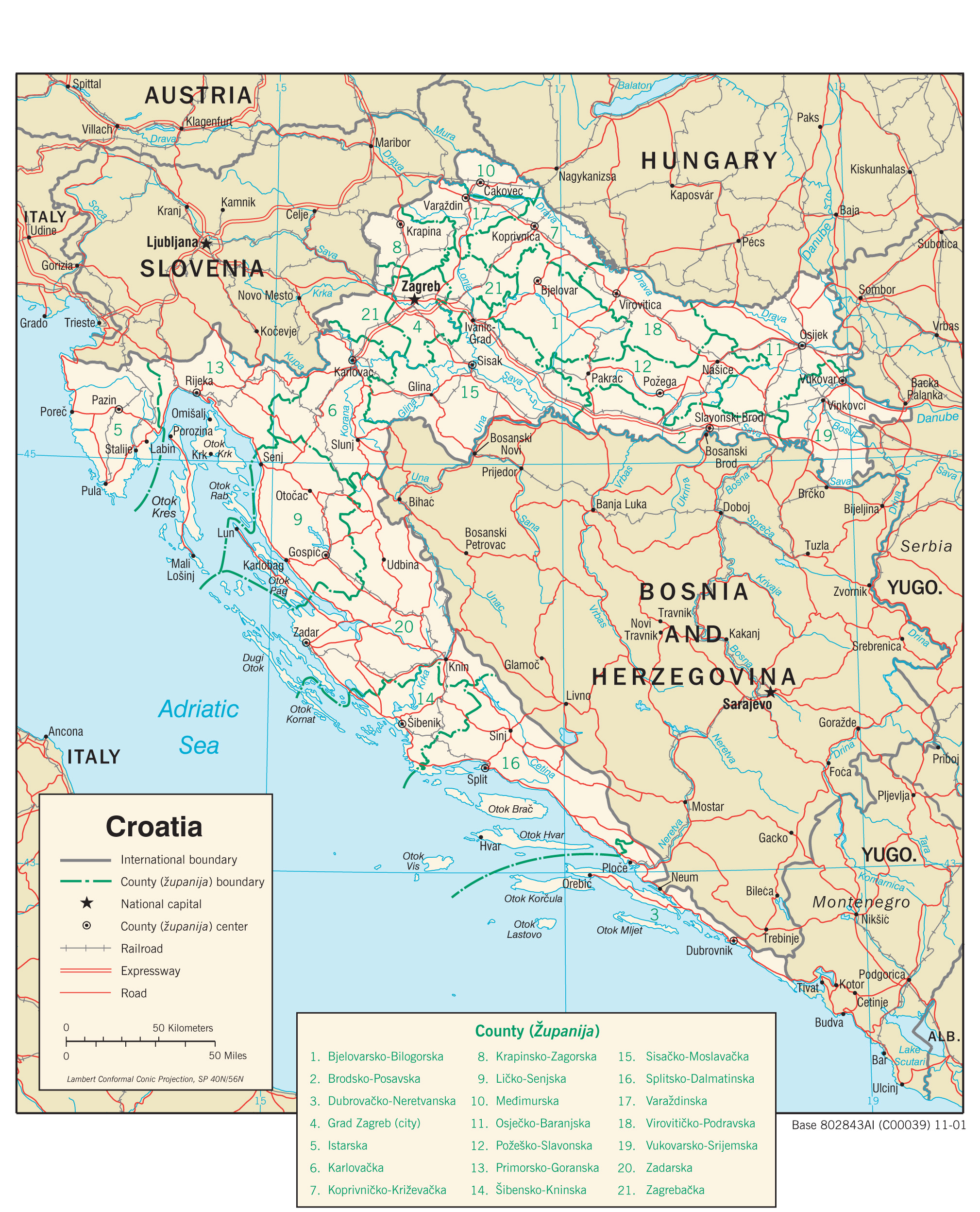 Transportation Map Croatia preview
