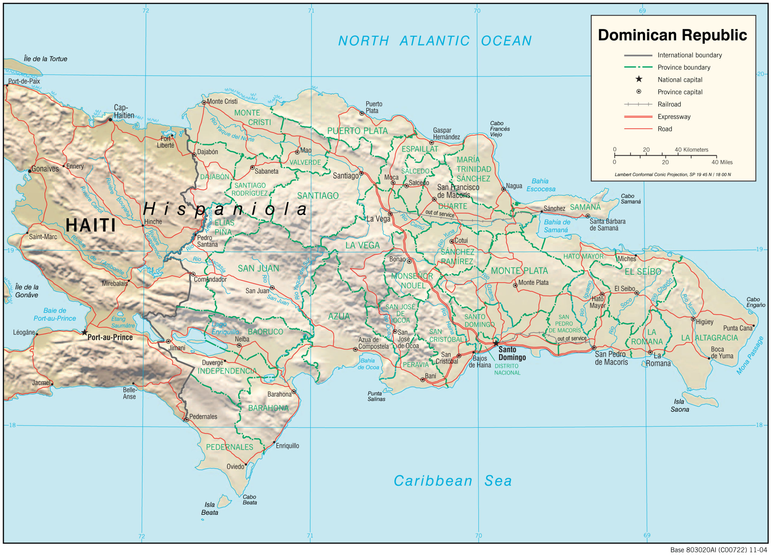 Physiography Map of Dominican Republic preview
