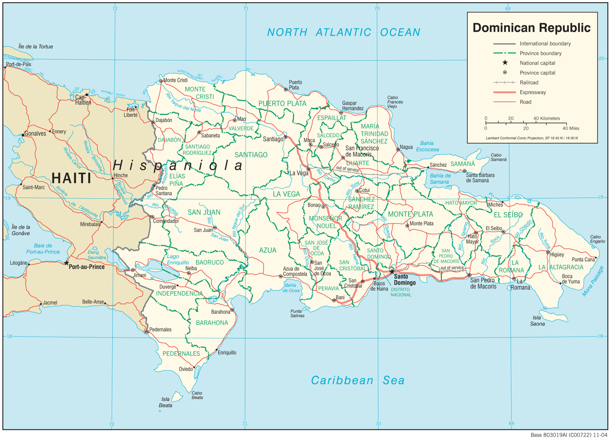 Transportation Map of Dominican Republic preview
