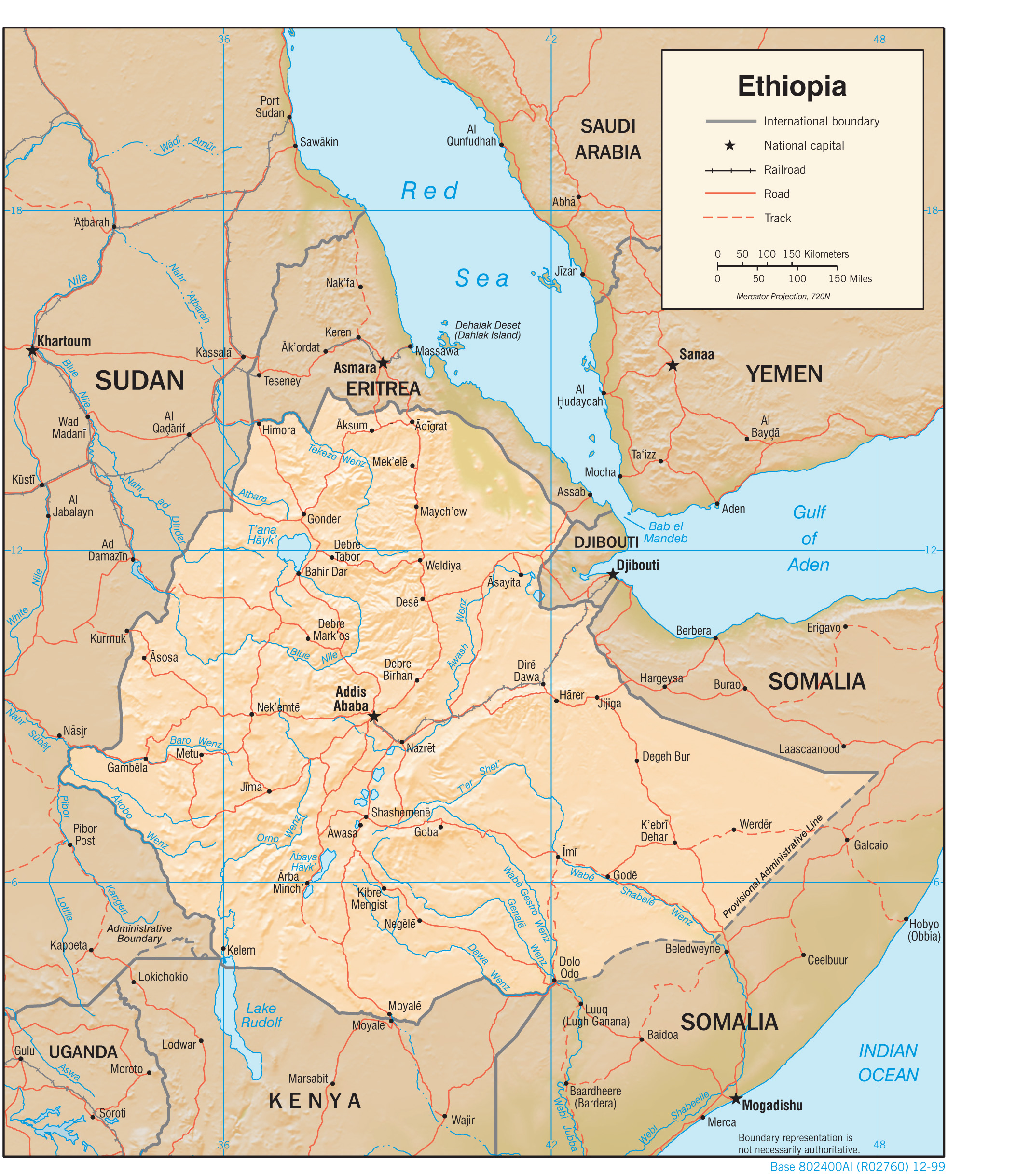 Physiography Map of Ethiopia preview