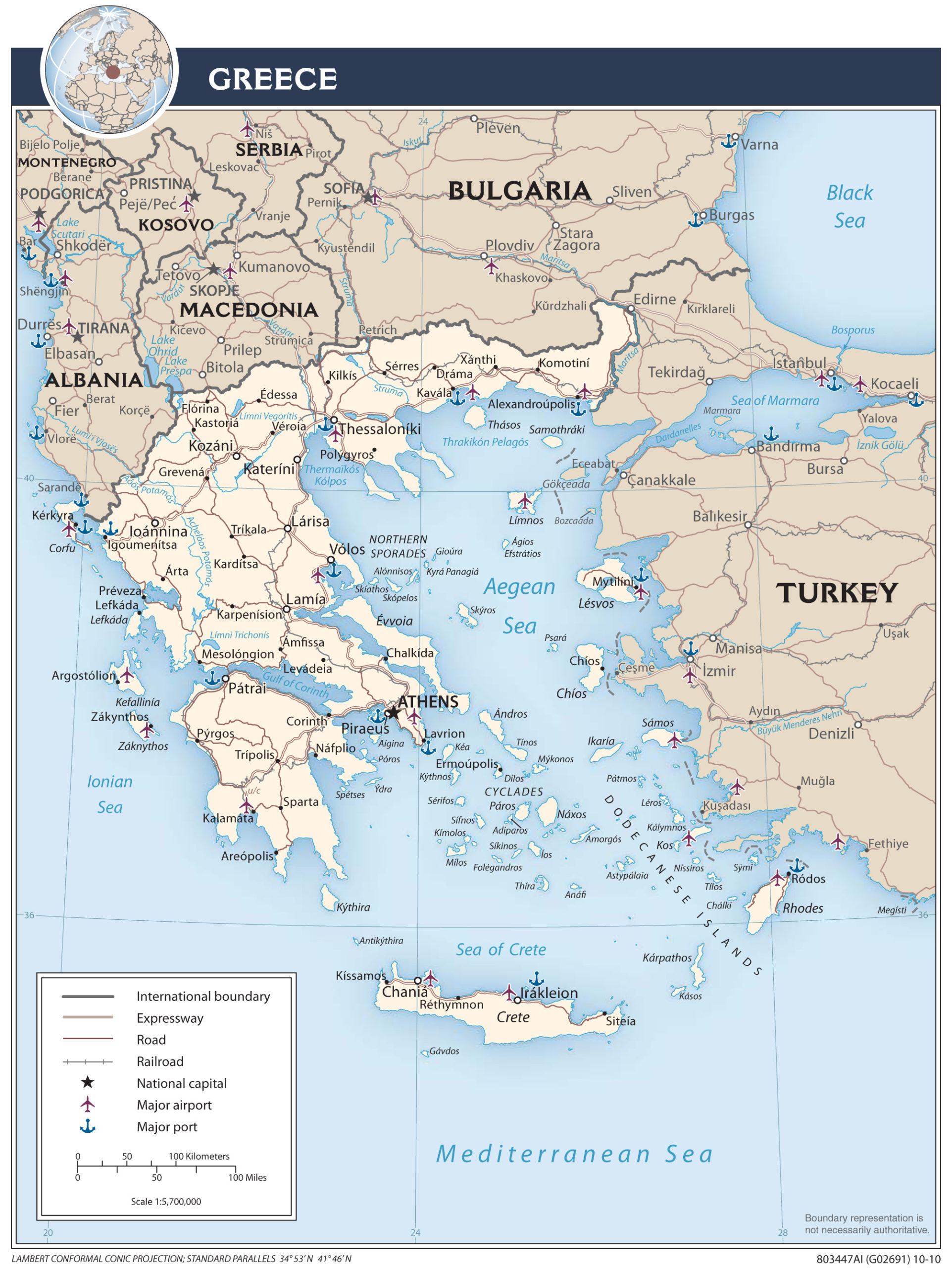 Transportation Map of Greece preview