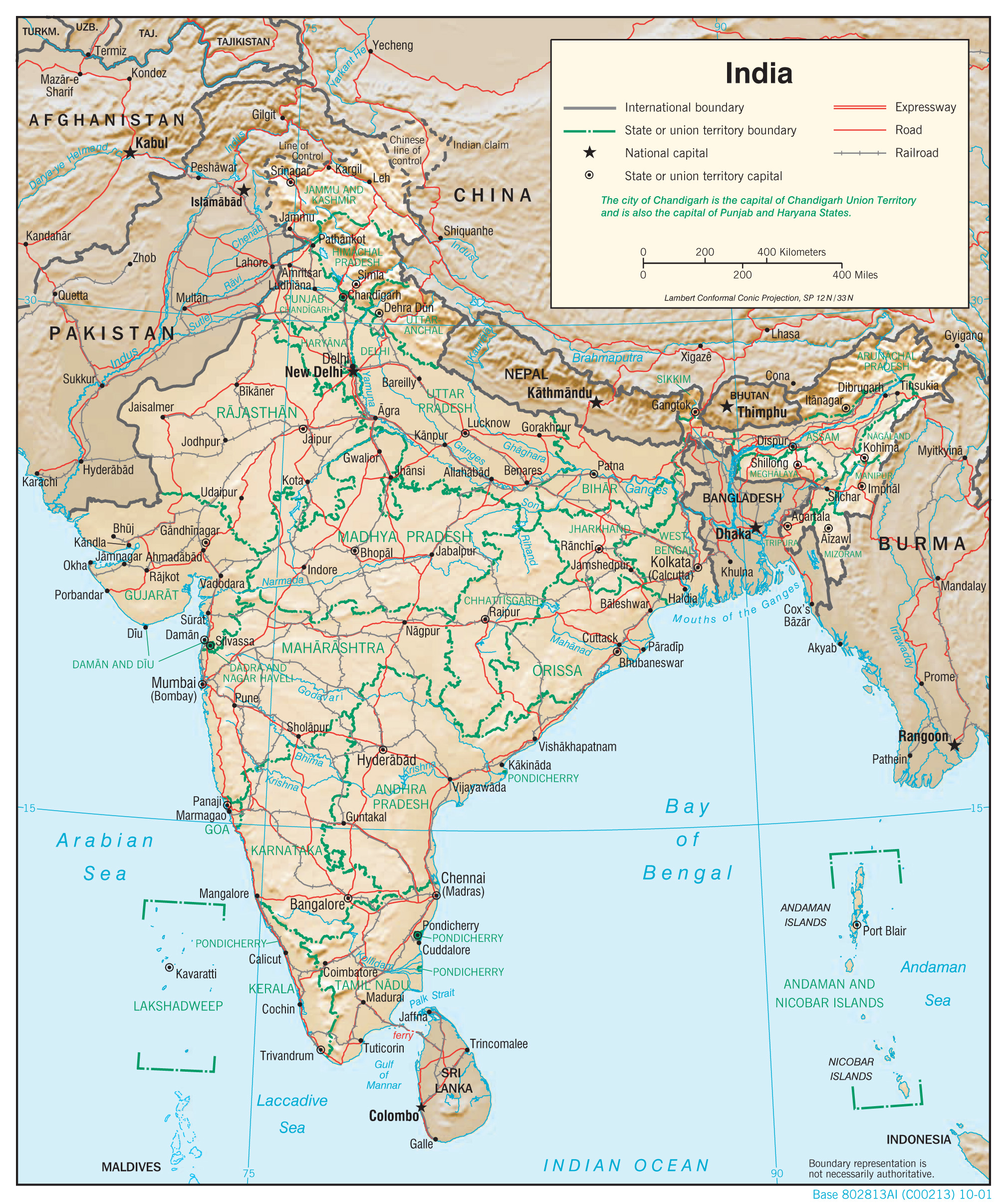 Physiography Map of India preview
