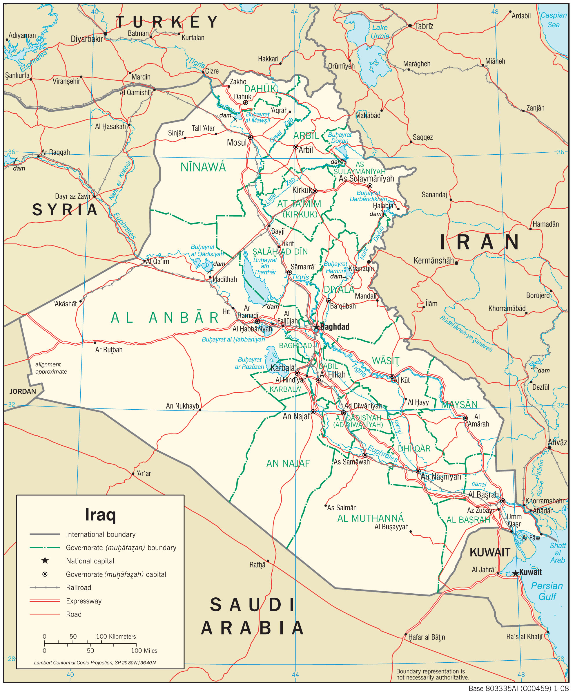 Transportation Map of Iraq preview
