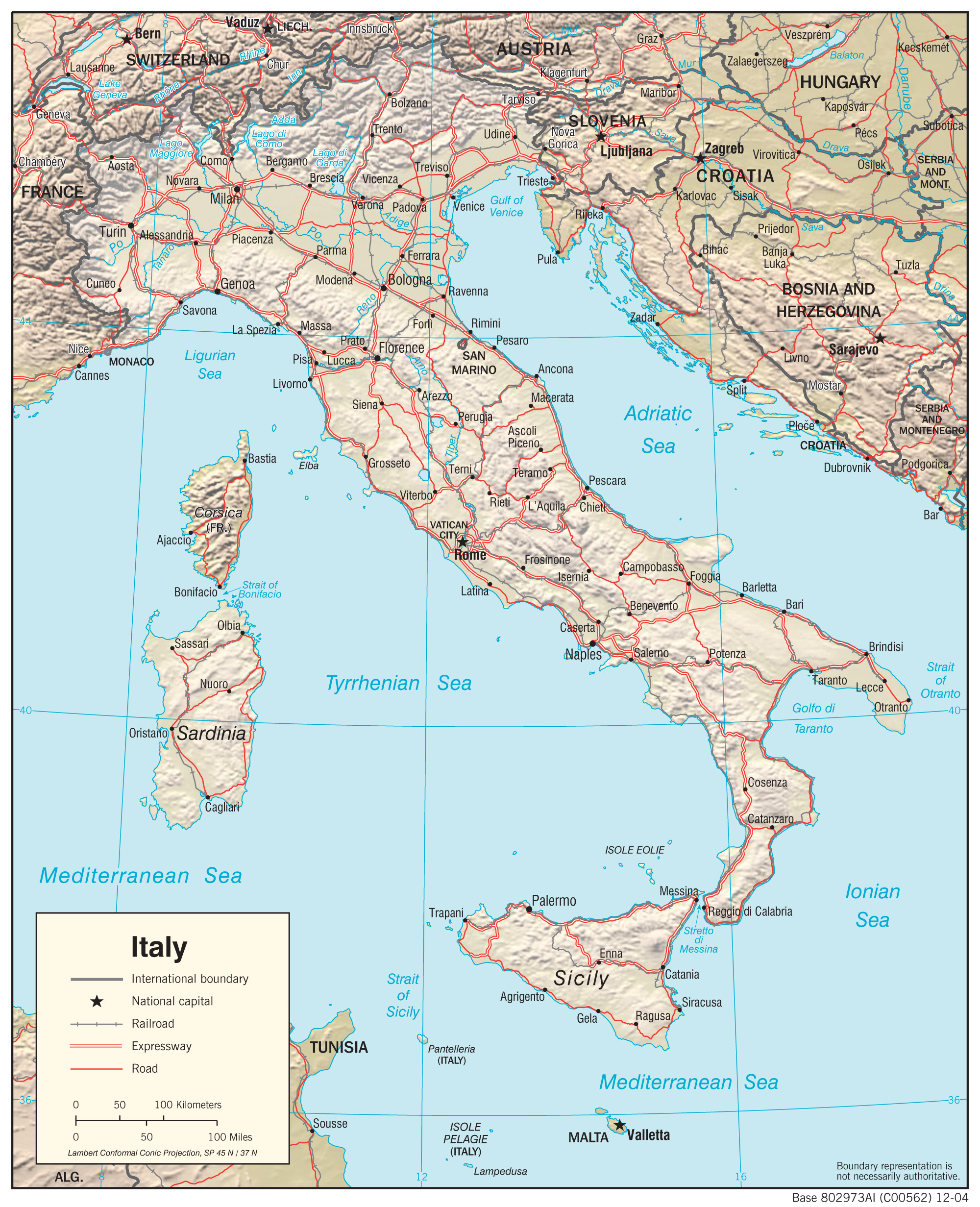 Physiography Map of Italy preview
