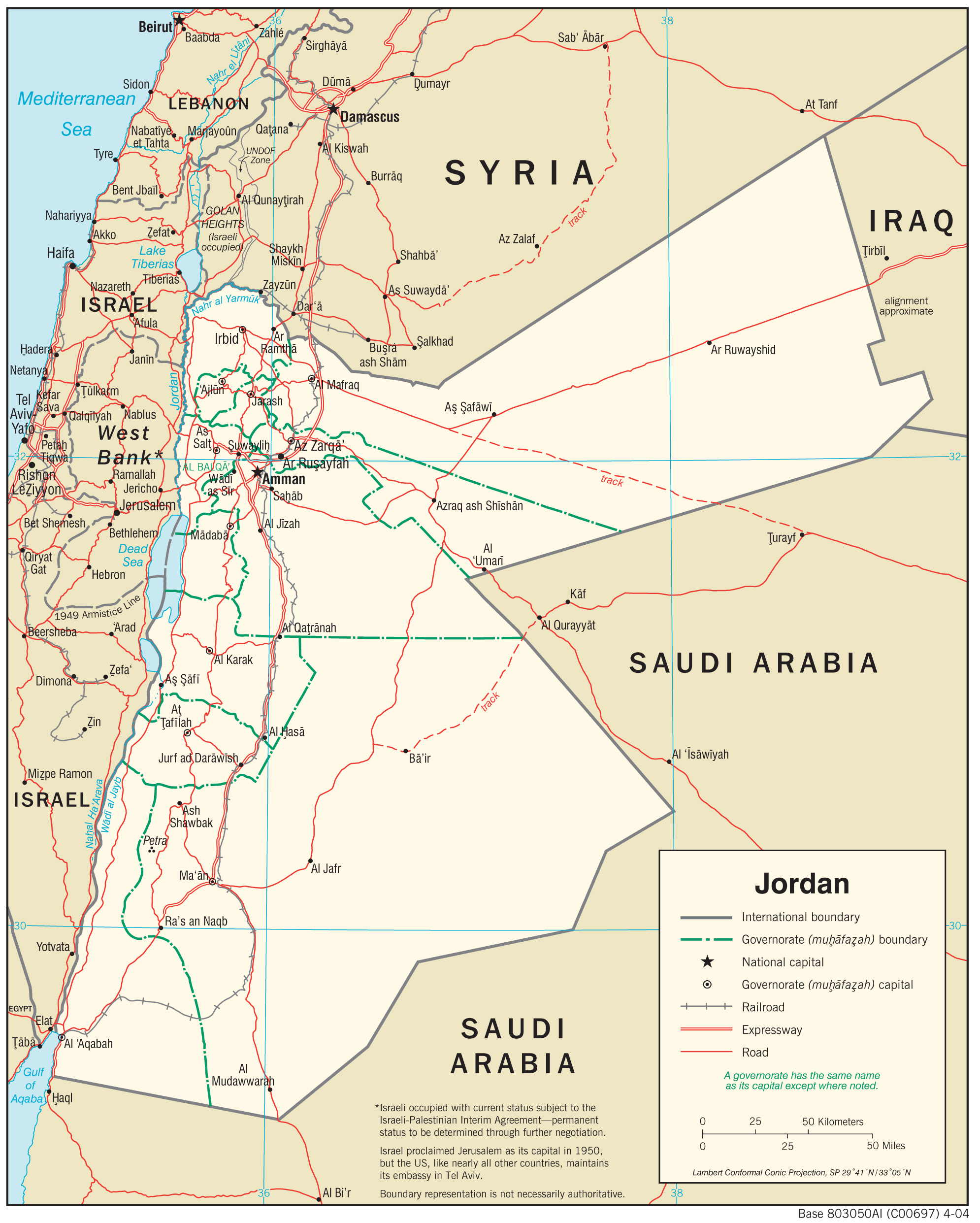 Transportation Map of Jordan preview