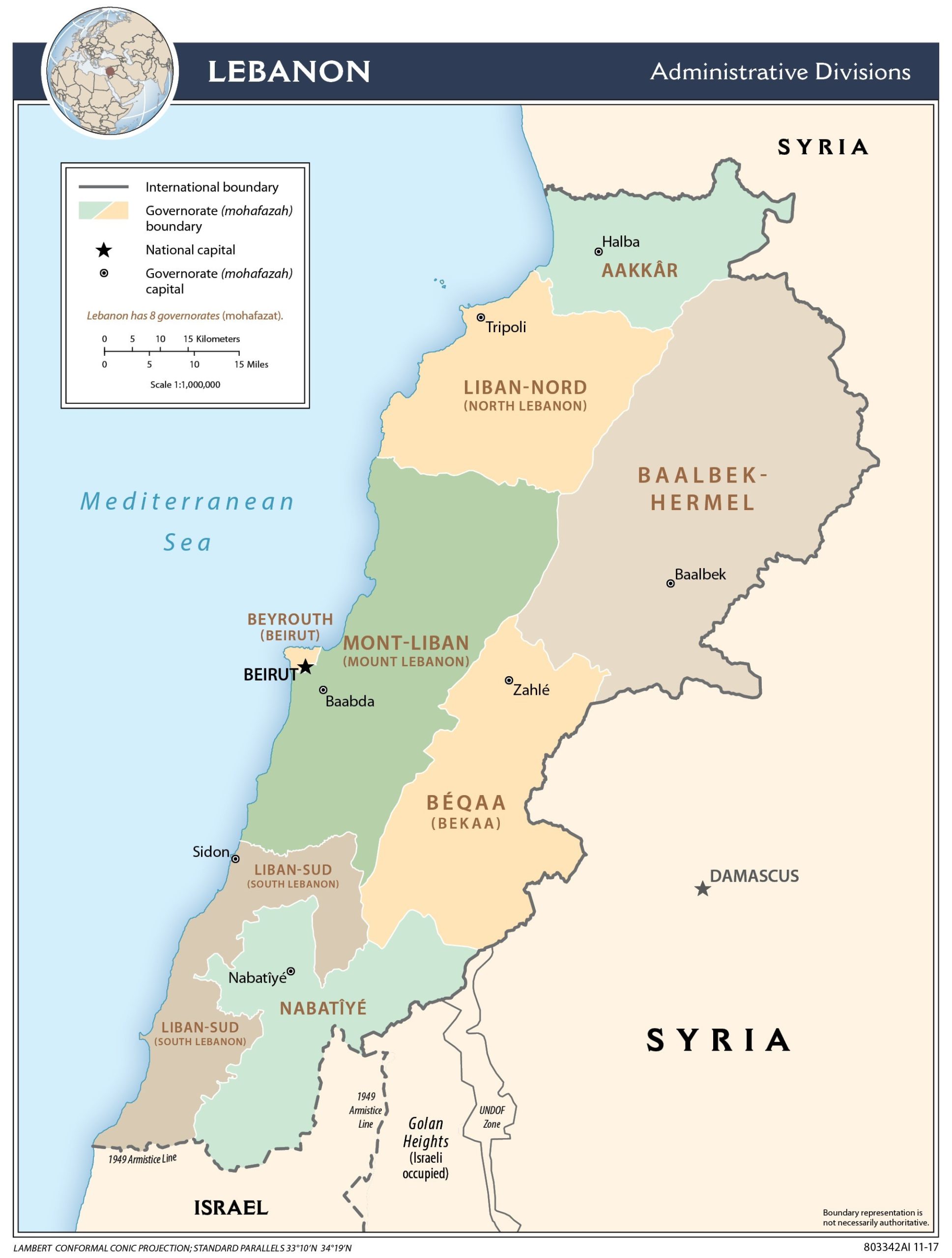 Regional Map of Lebanon preview