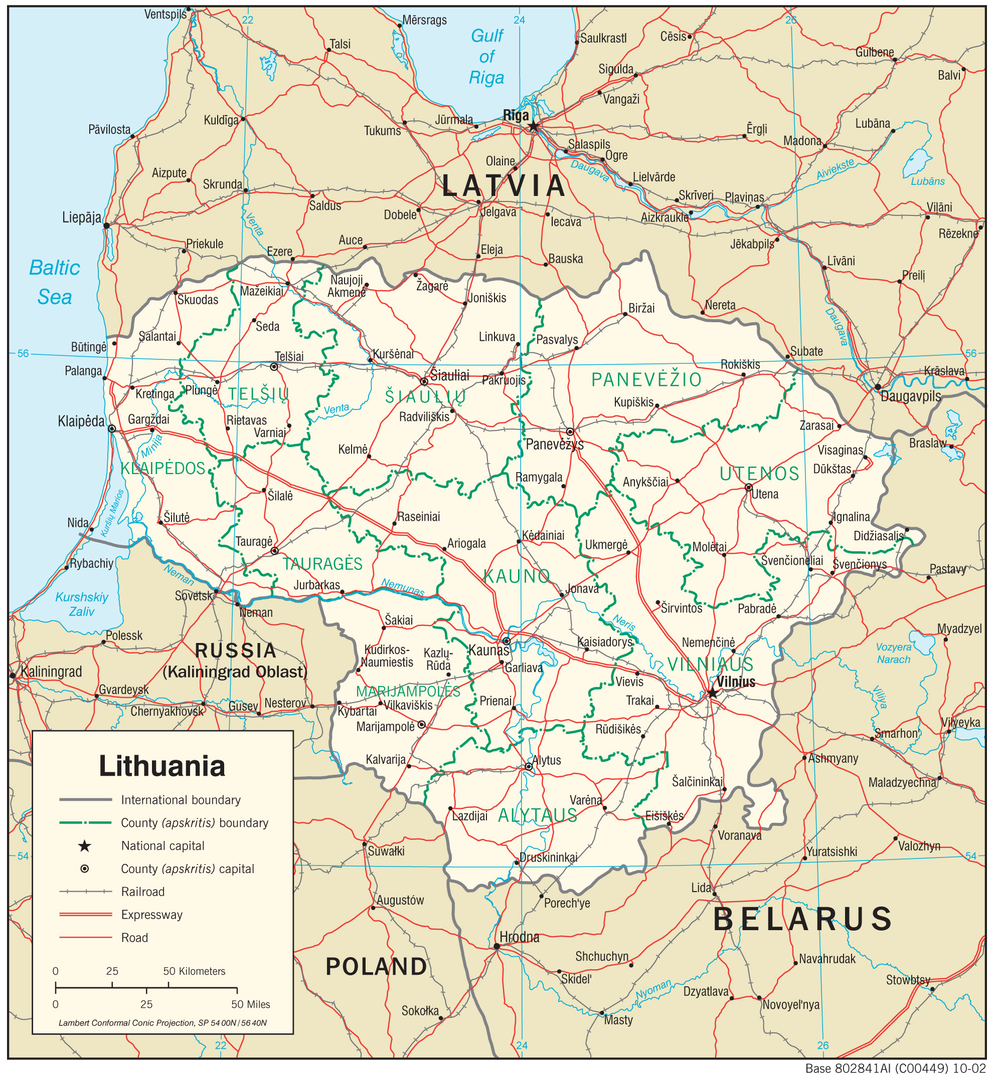 Transportation Map of Lithuania preview