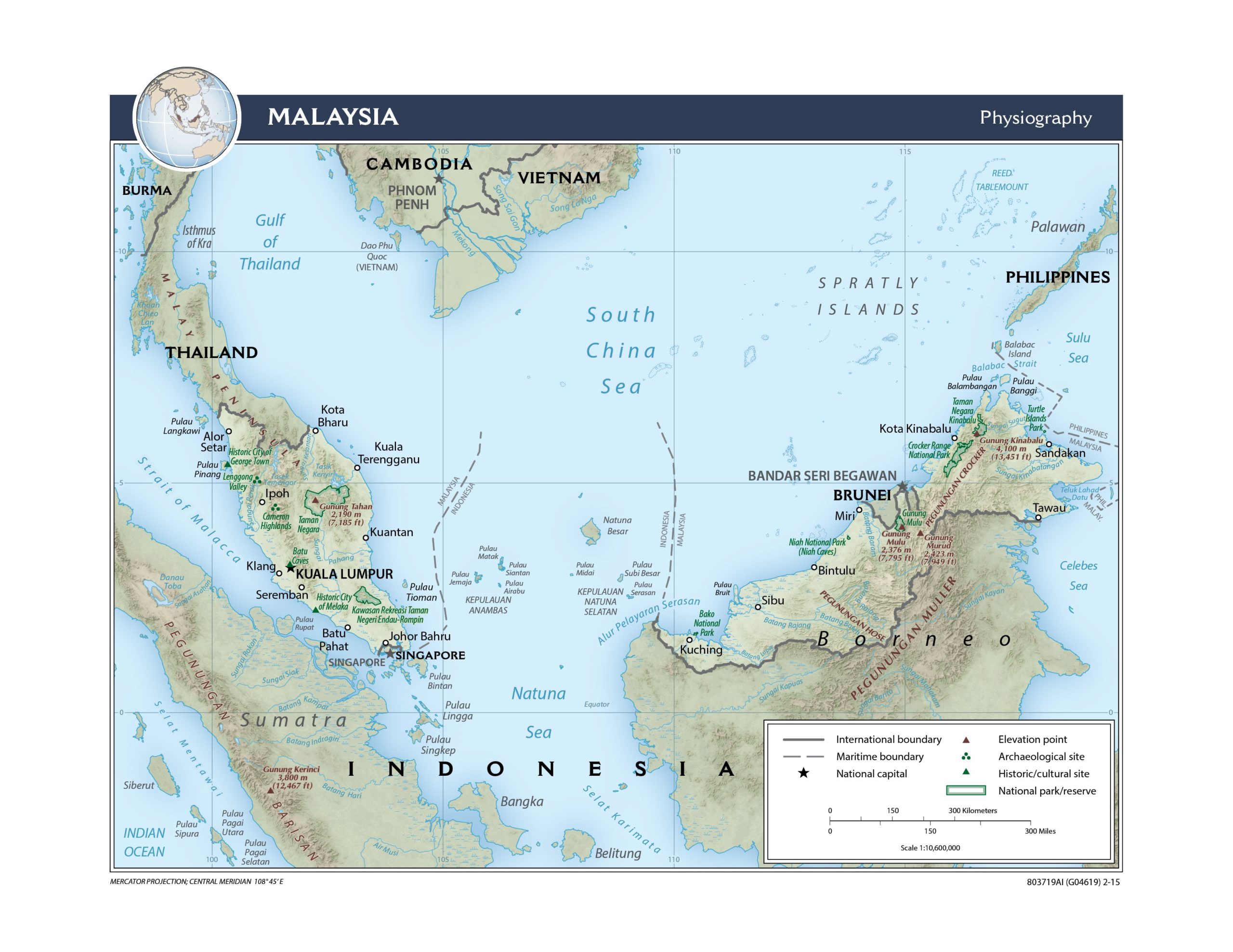 Physiography Map of Malaysia preview