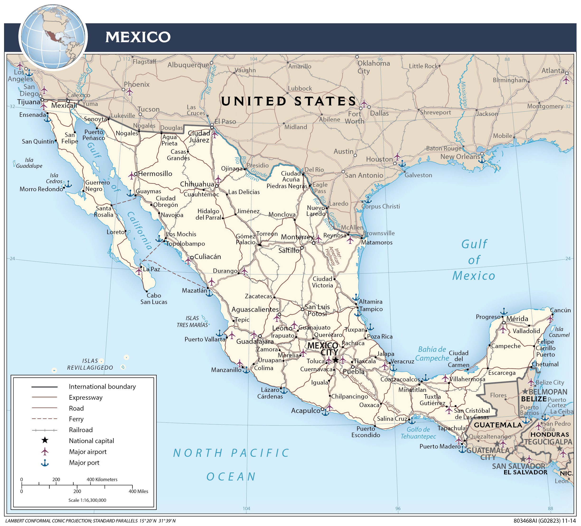 Transportation Map of Mexico preview