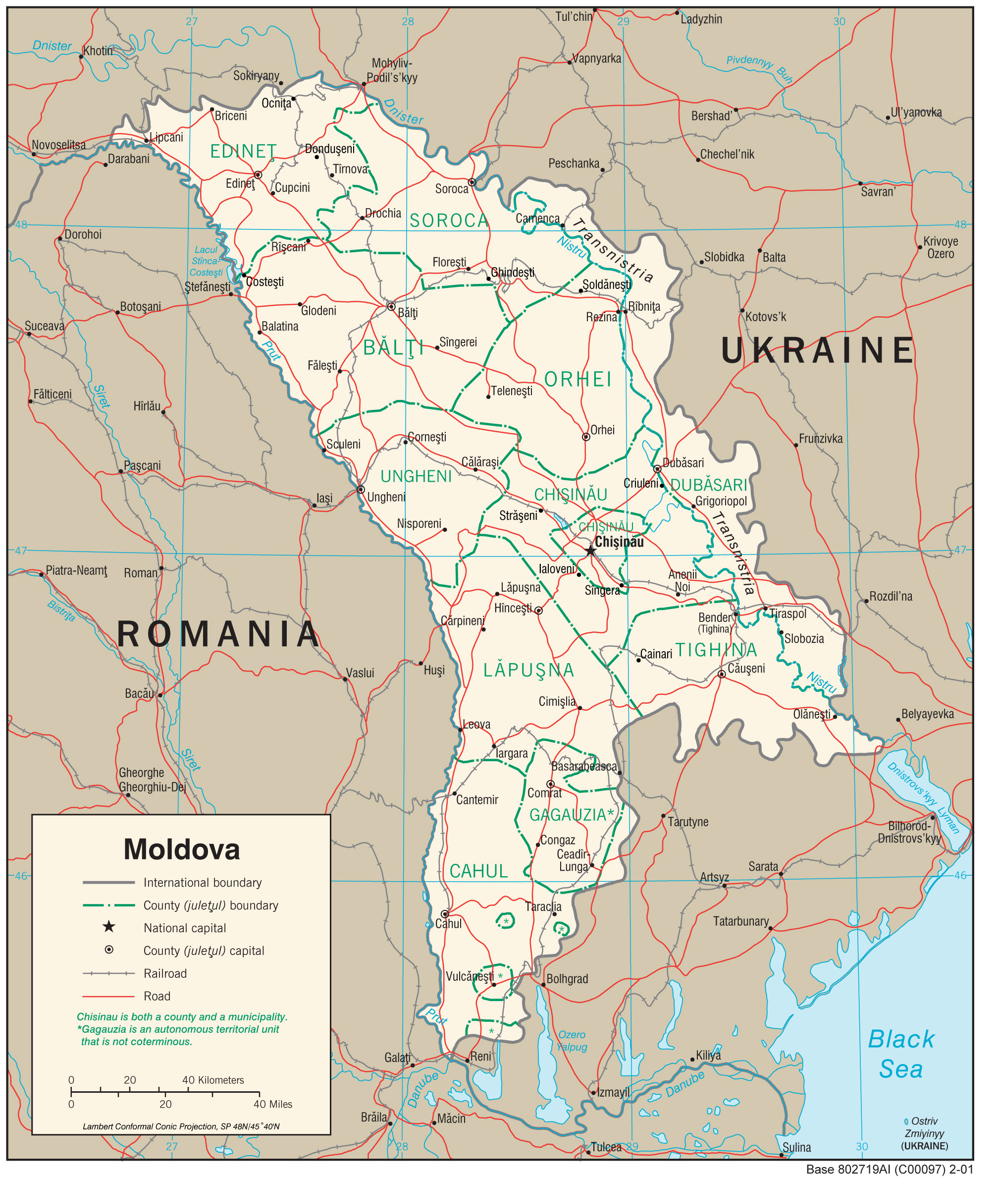 Transportation Map of Moldova preview