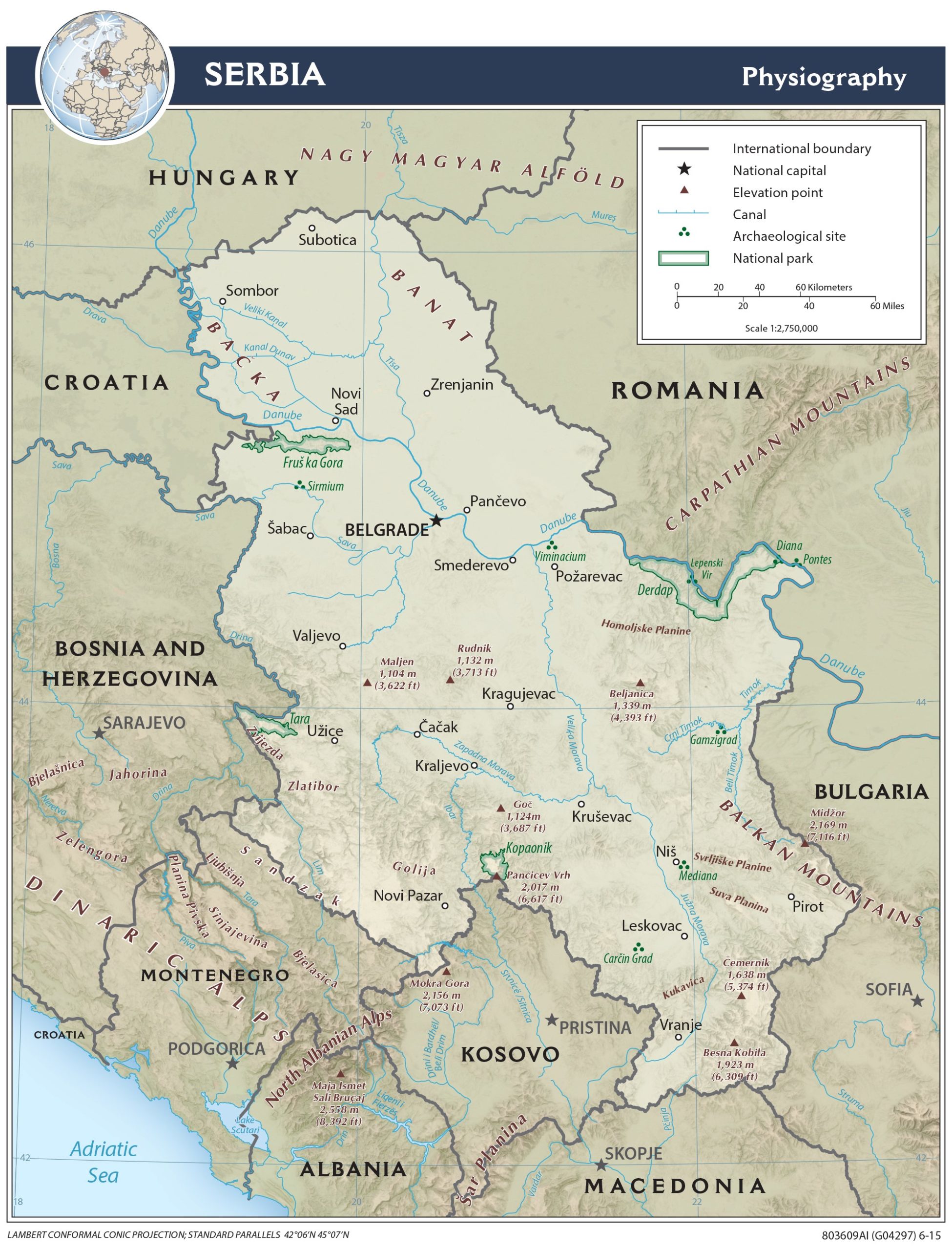 Geographic Map of Serbia preview