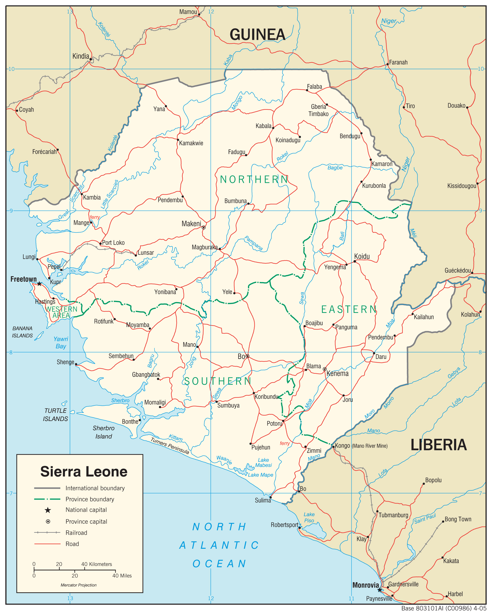 Transportation Map of Sierra Leone preview