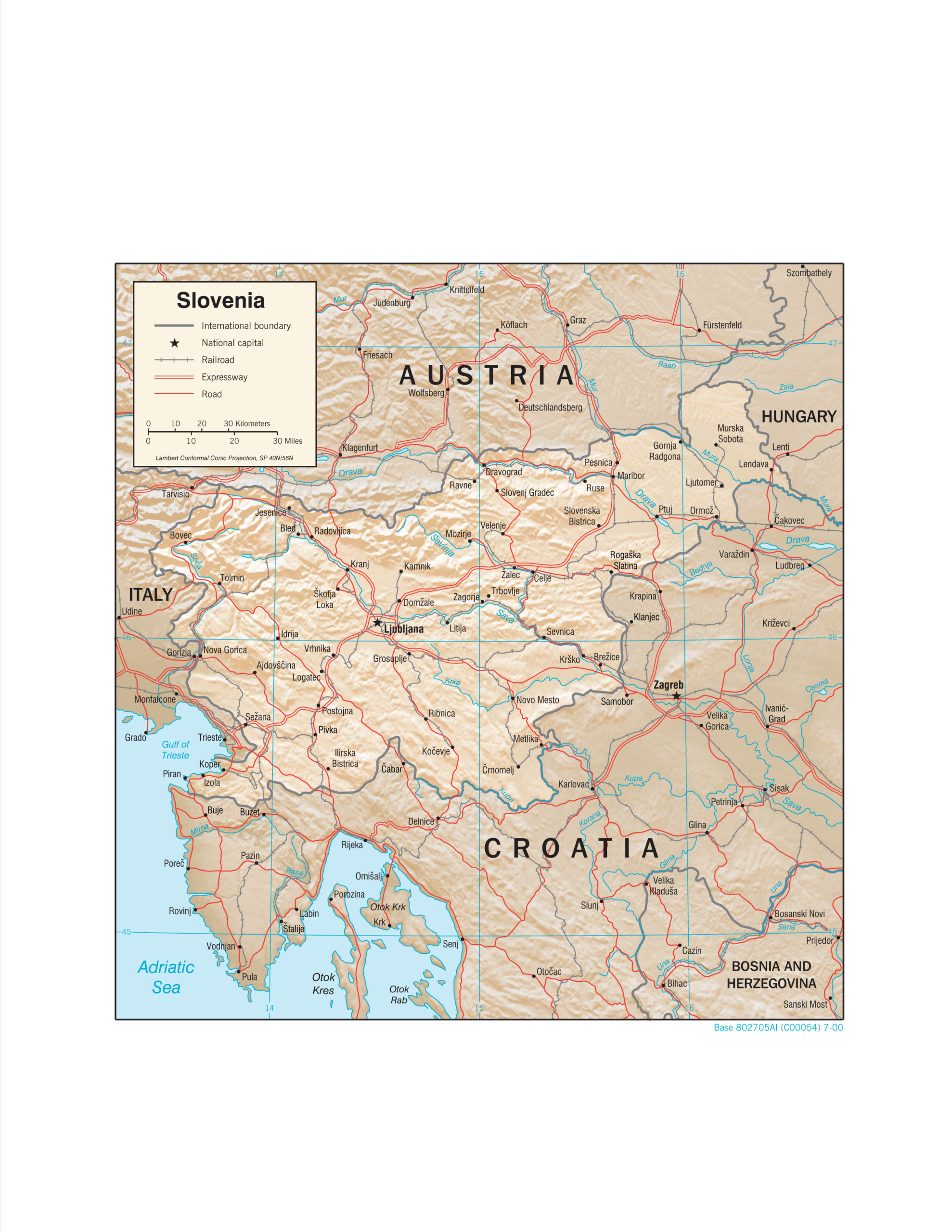 Geographic Map of Slovenia preview