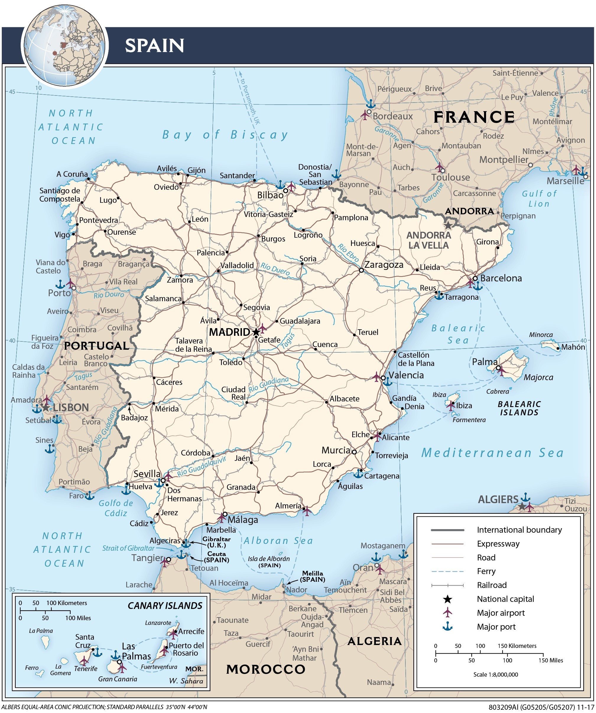 Transportation Map of Spain preview