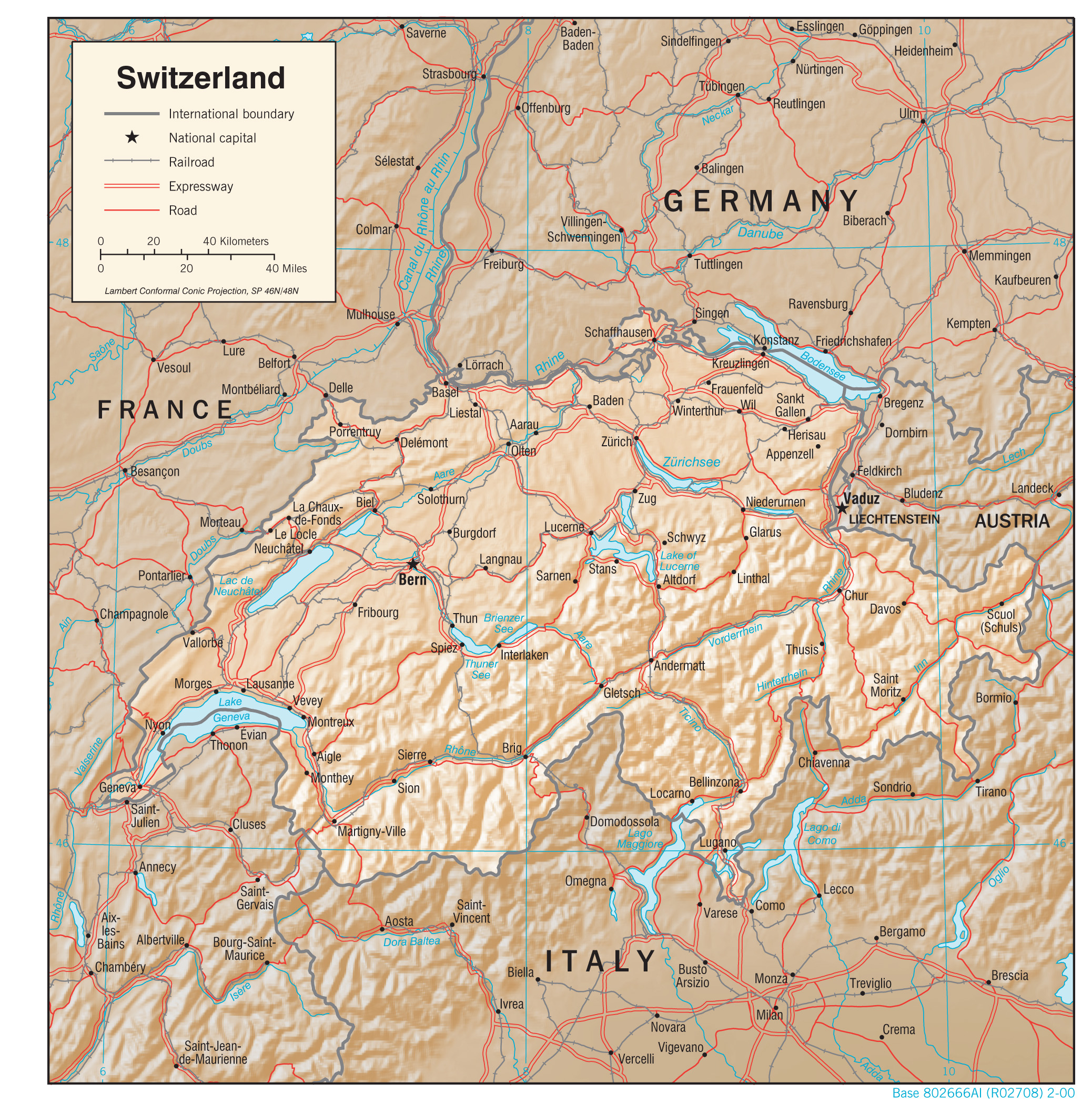 Geographic Map of Switzerland preview