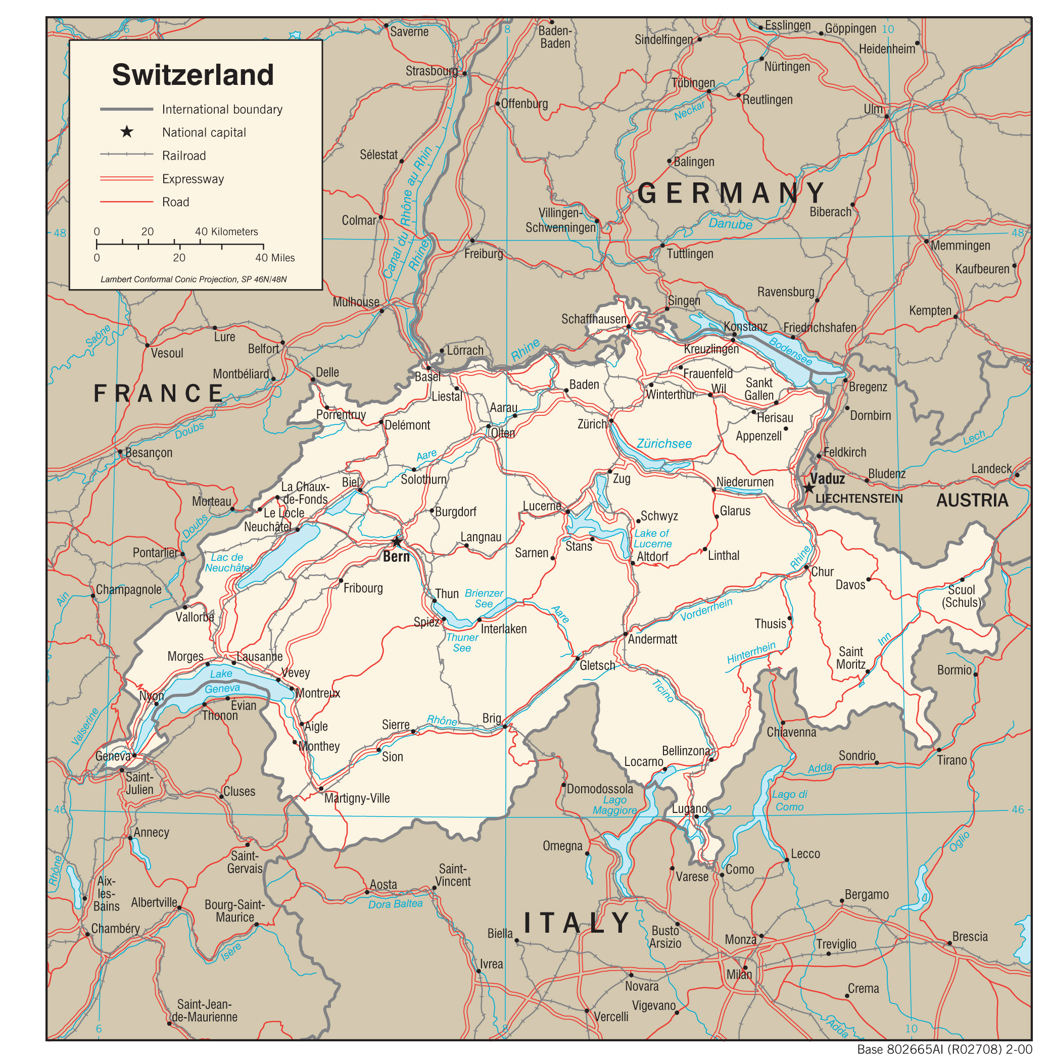 Transportation Map of Switzerland preview