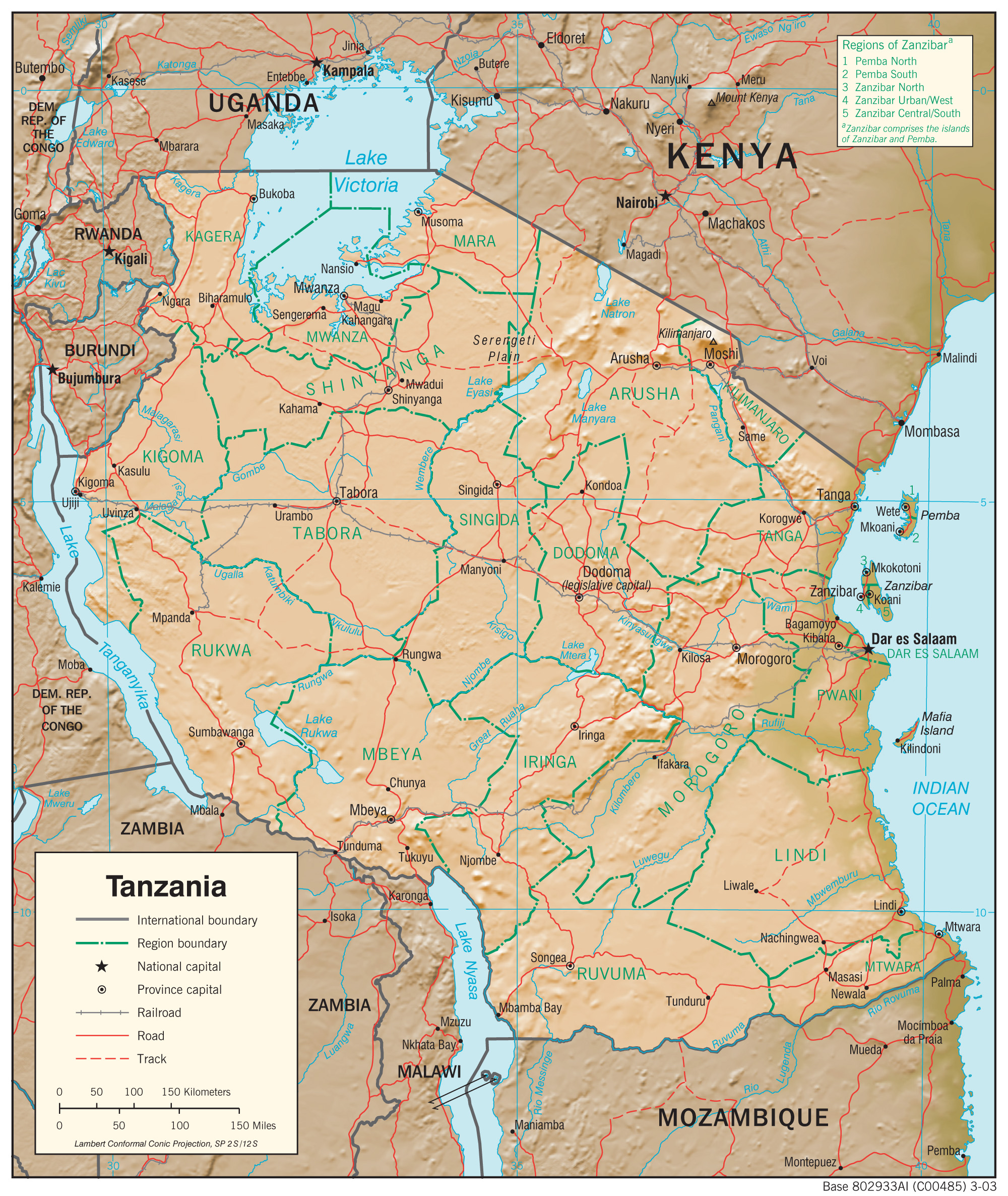 Geographic Map of Tanzania preview