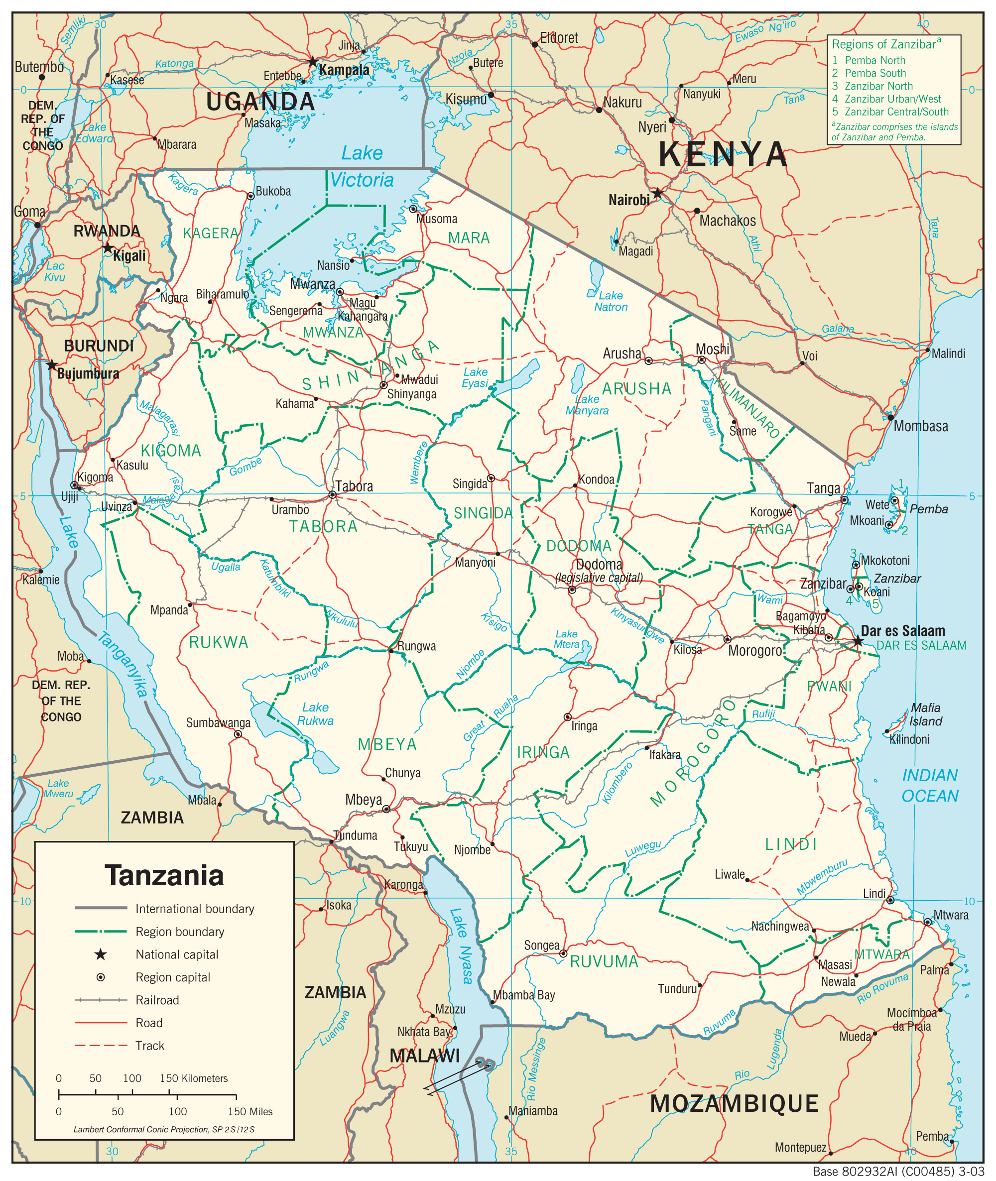 Transportation Map of Tanzania preview