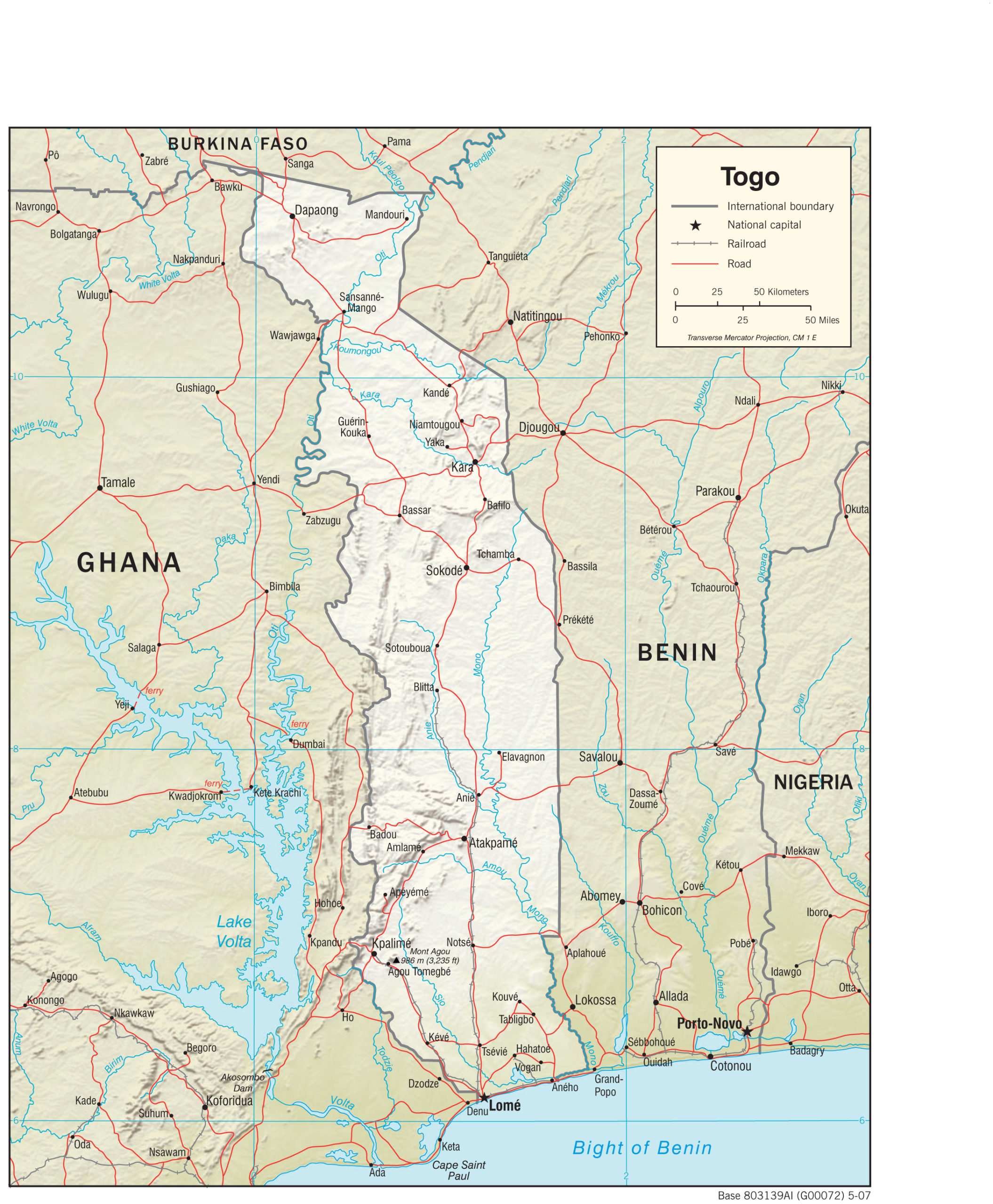 Geographic Map of Togo preview