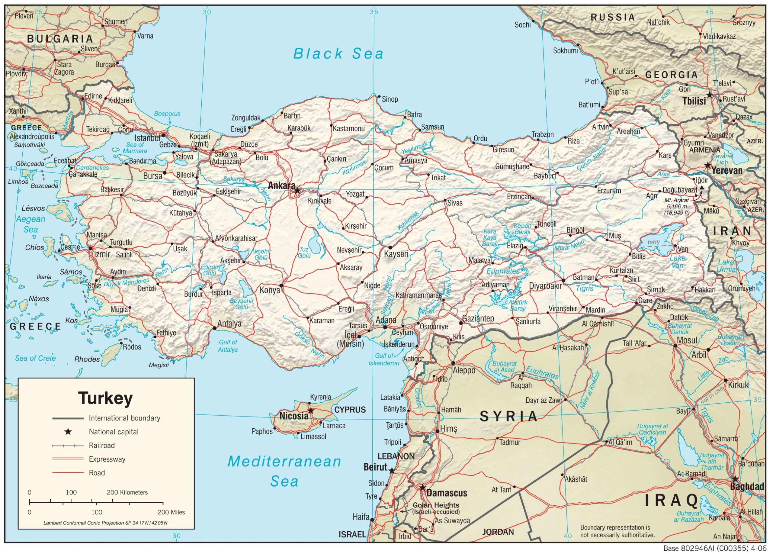 Geographic Map of Turkey preview