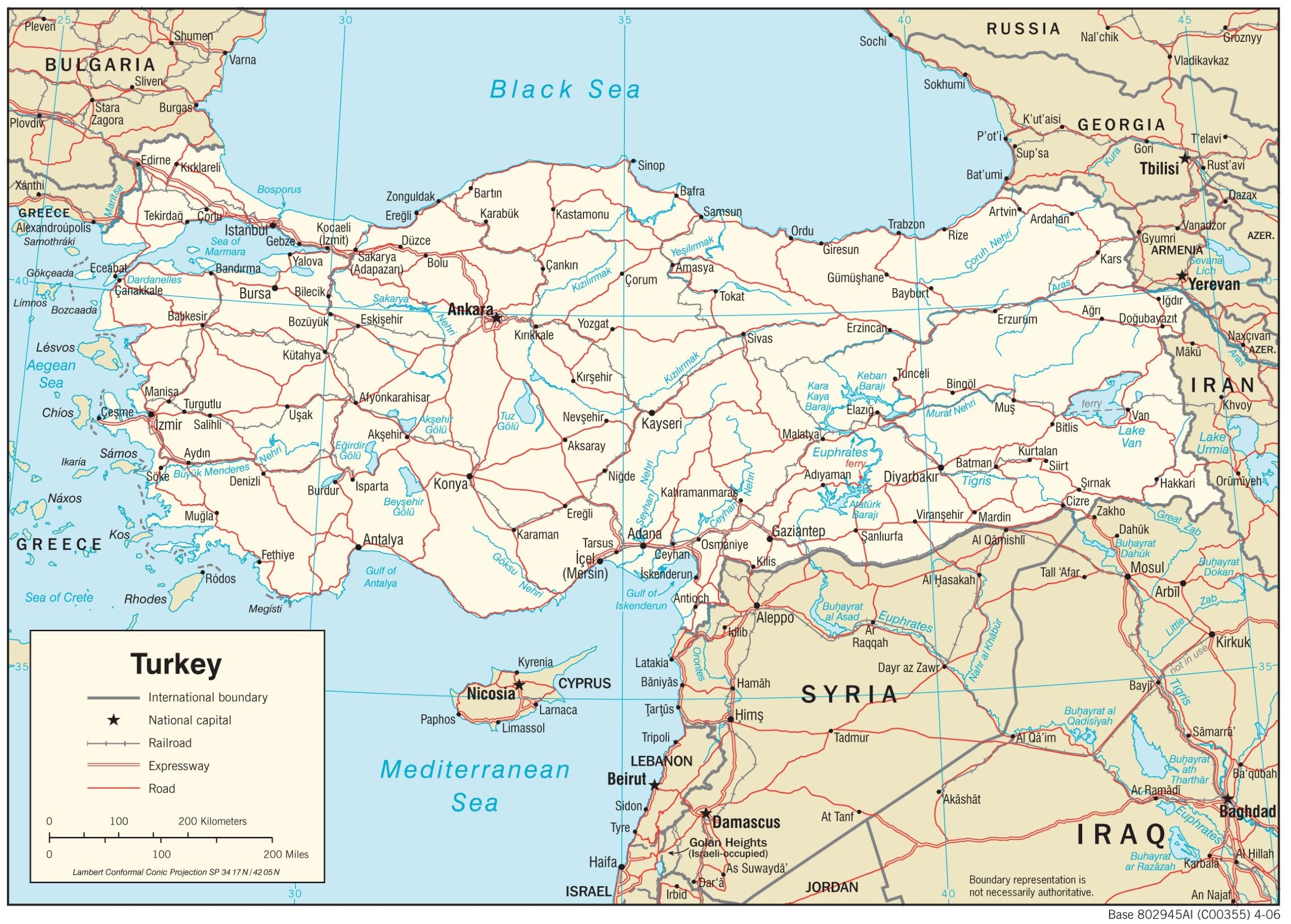 Transportation Map of Turkey preview