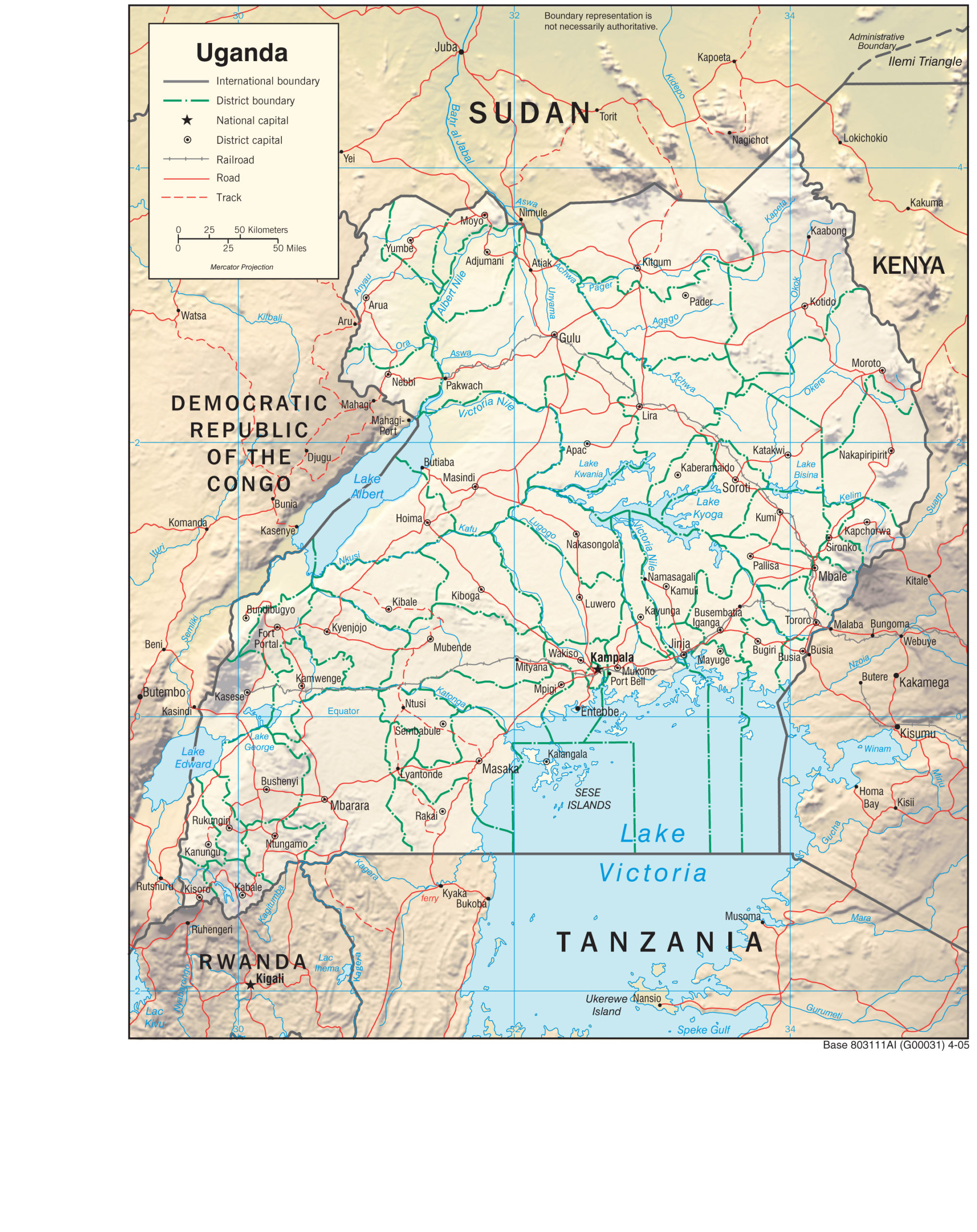 Geographic Map of Uganda preview