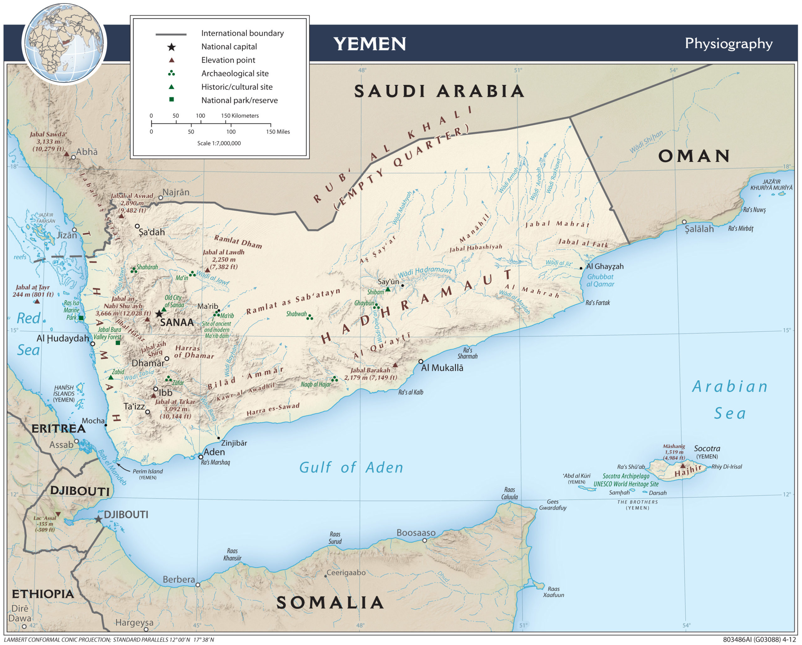 Geographic Map of Yemen preview
