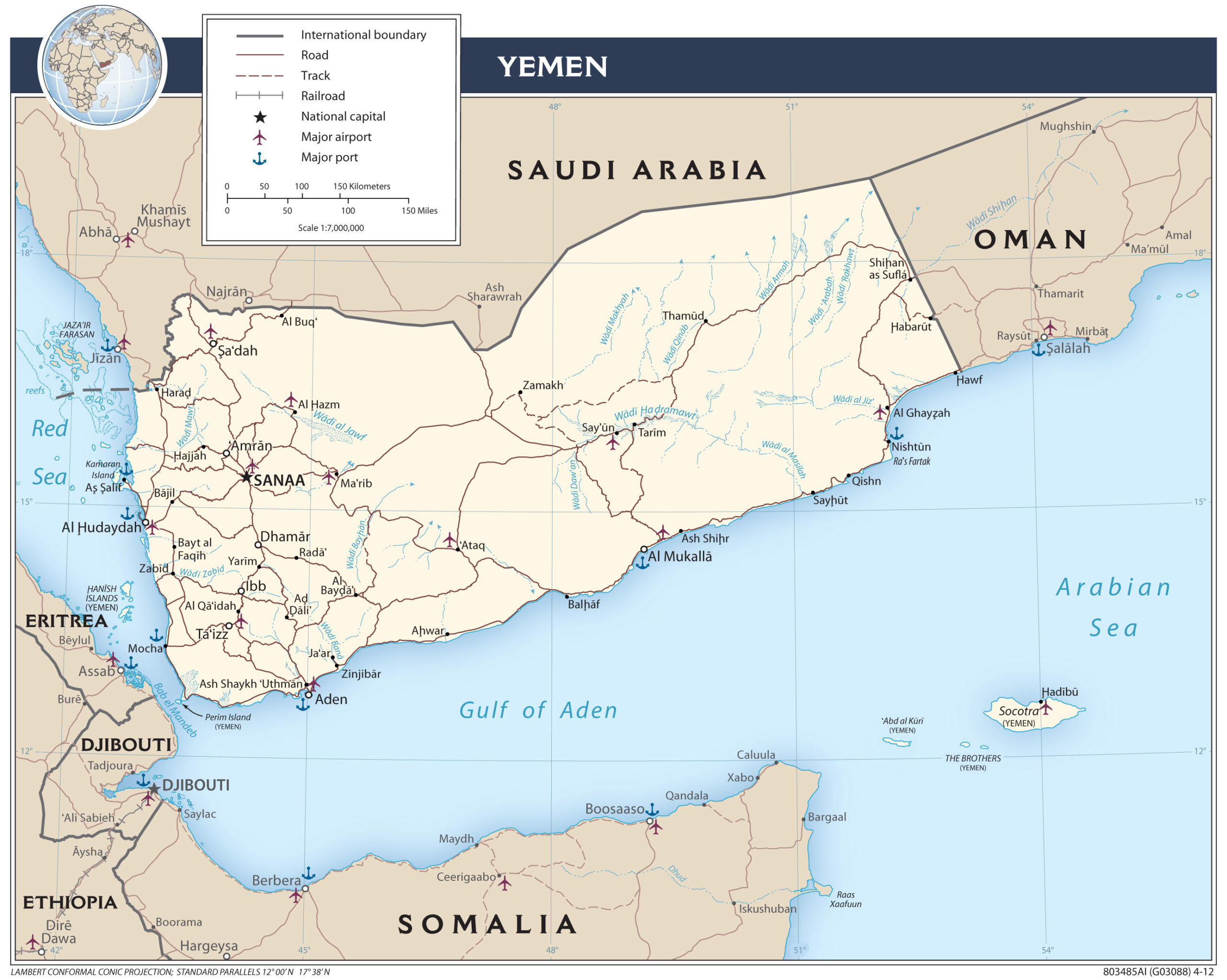 Transportation Map of Yemen preview