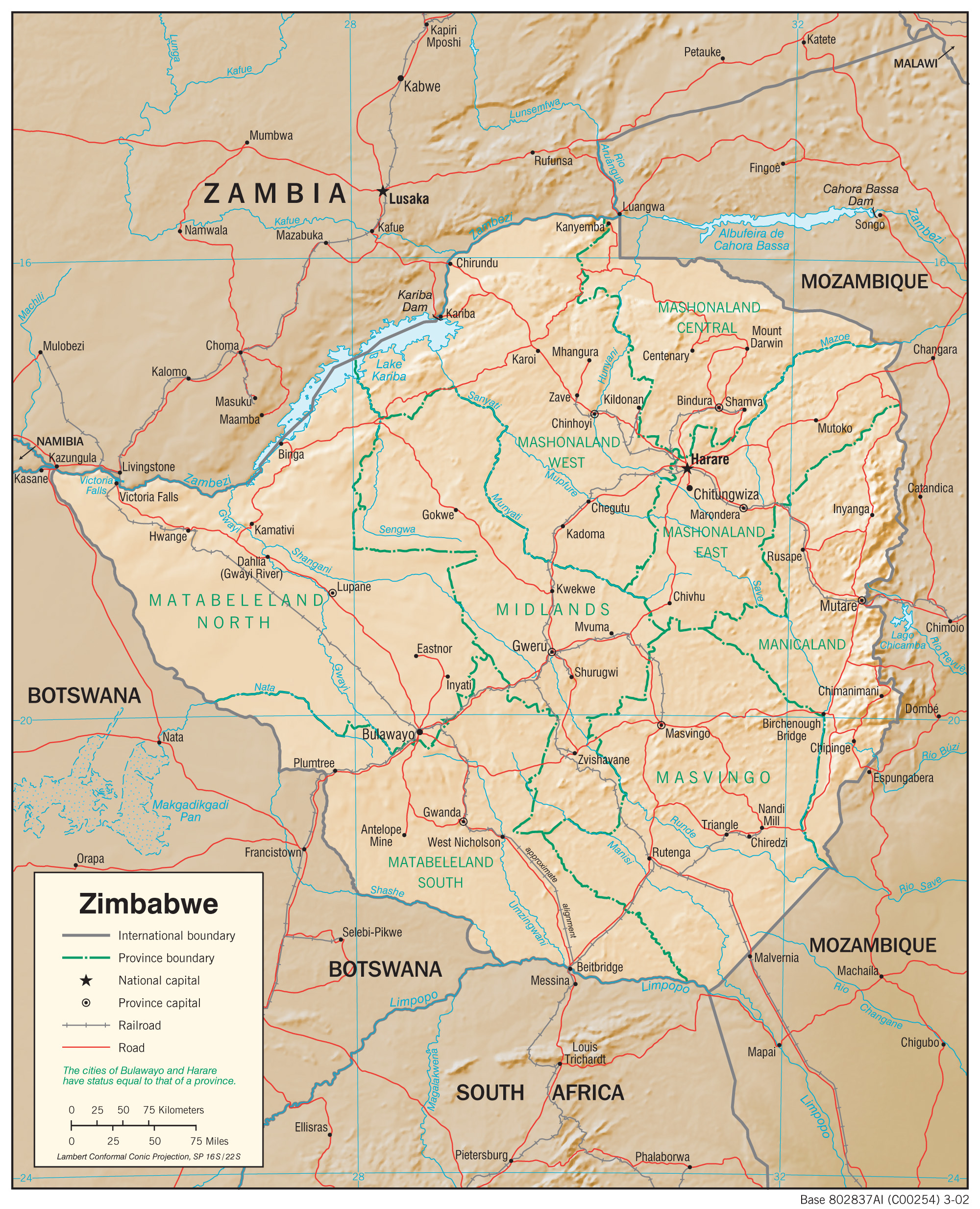 Geographic Map of Zimbabwe preview